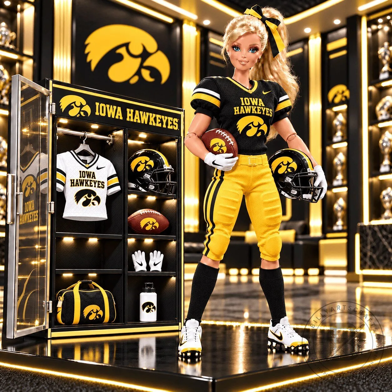 Iowa Hawkeyes Barbie Doll Football Player Commemorative Figure