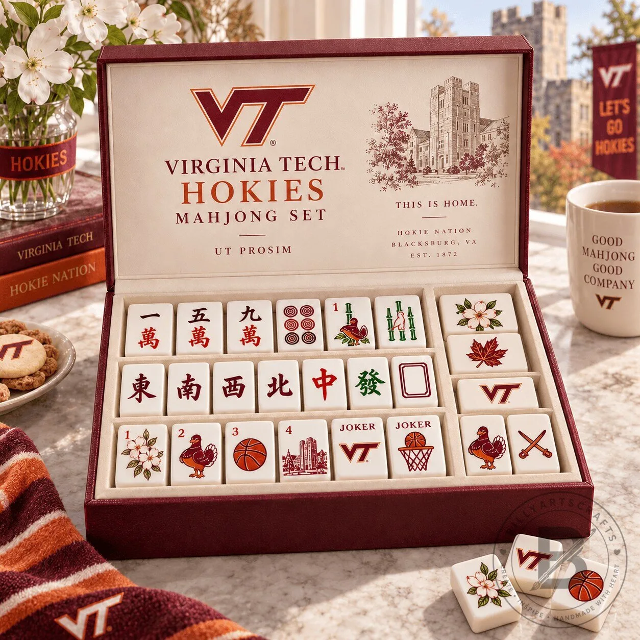 Virginia Tech Hokies Mahjong Game Set