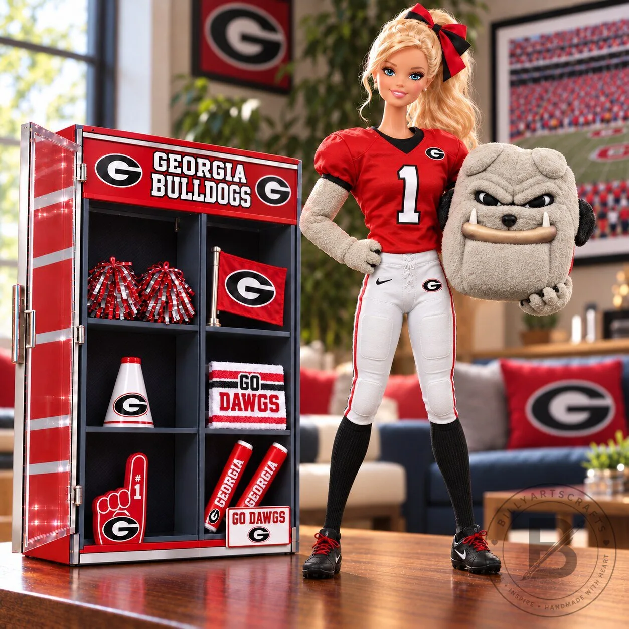 Georgia Bulldogs Barbie Doll Collectible Figure
