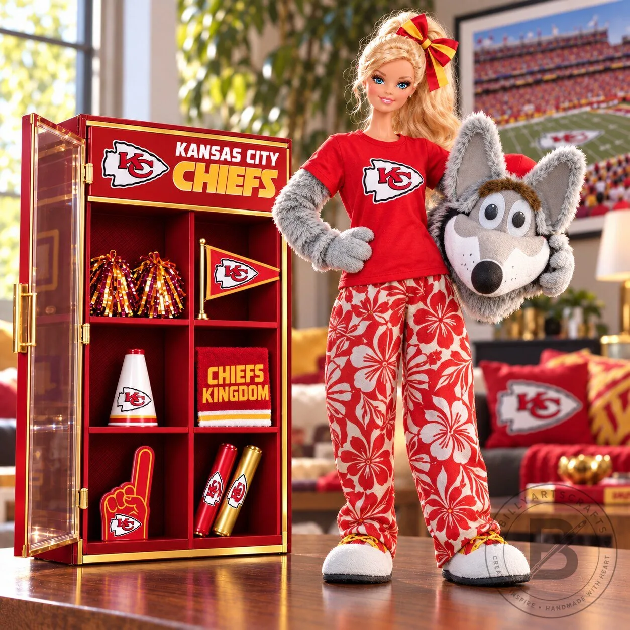 Kansas City Chiefs Barbie Doll with Team Apparel and Accessories