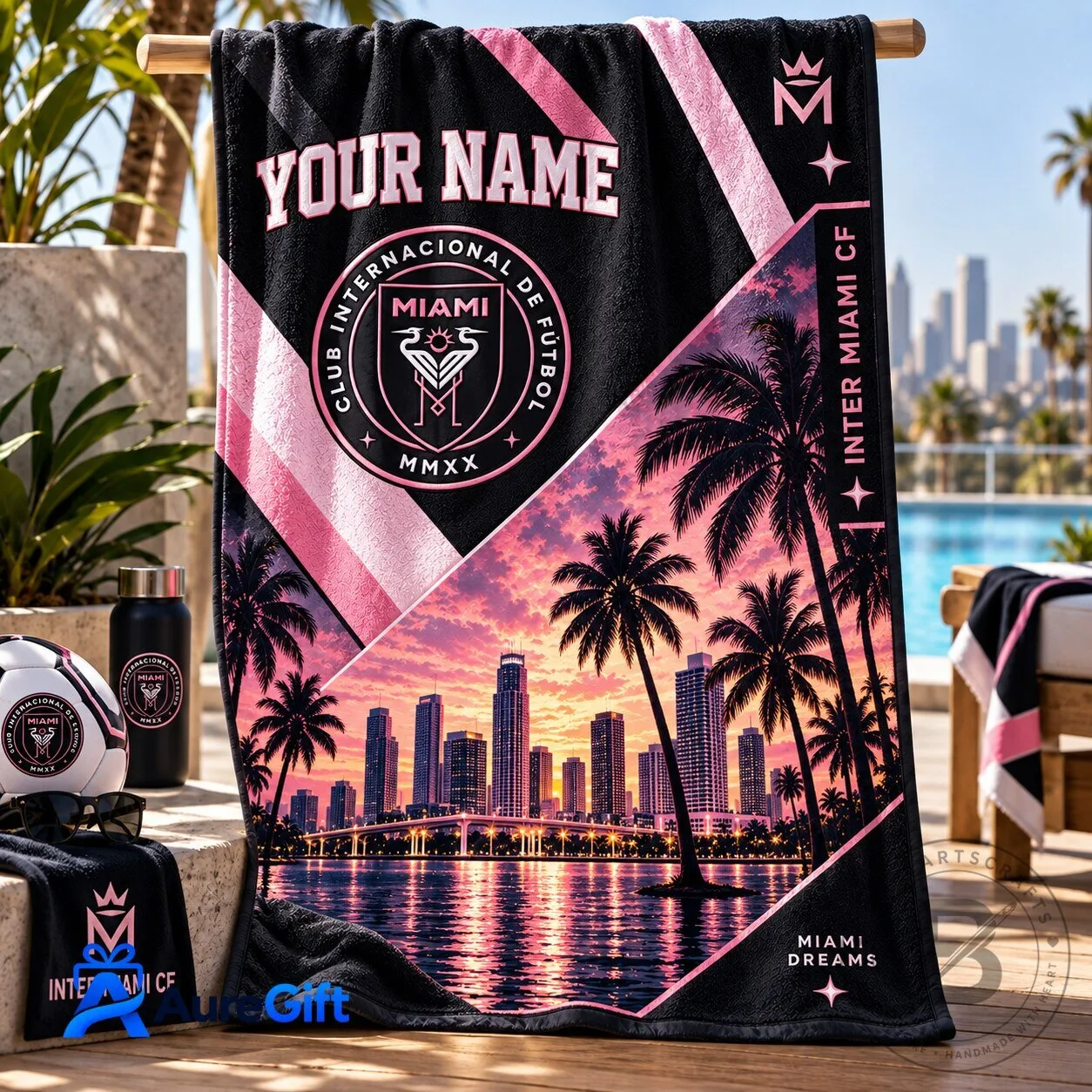 Inter Miami Football Club Personalized Beach Towel - Premium Gift for Fans