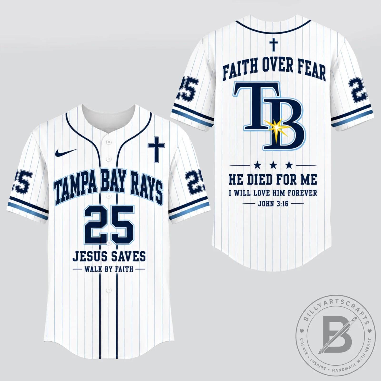 Tampa Bay Rays Baseball Jesus Saves Walk By Faith Jersey