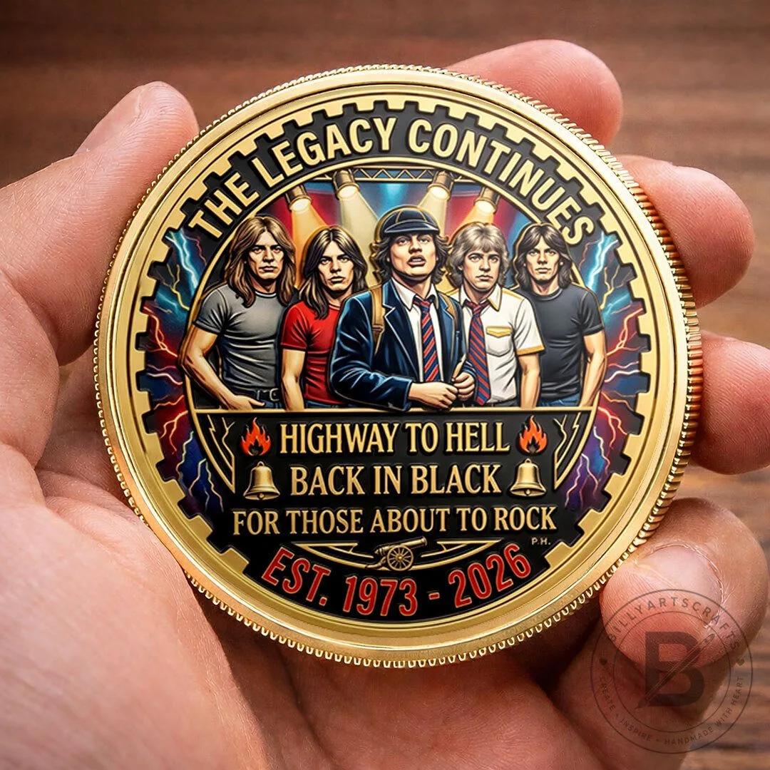 AC/DC 53rd Anniversary Highway to Hell Back in Black Commemorative Coin 12 AC/DC 53rd Anniversary Highway to Hell Back in Black Commemorative Coin