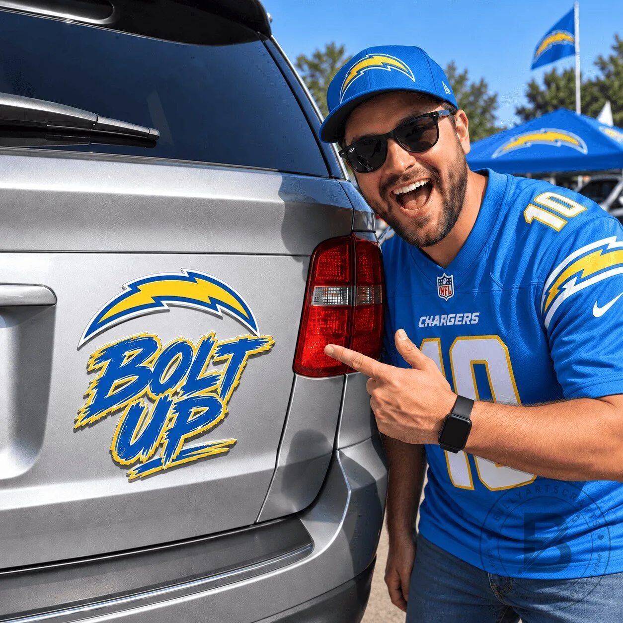 Los Angeles Chargers Bolt Up NFL Football Team Slogan Car Decal Sticker