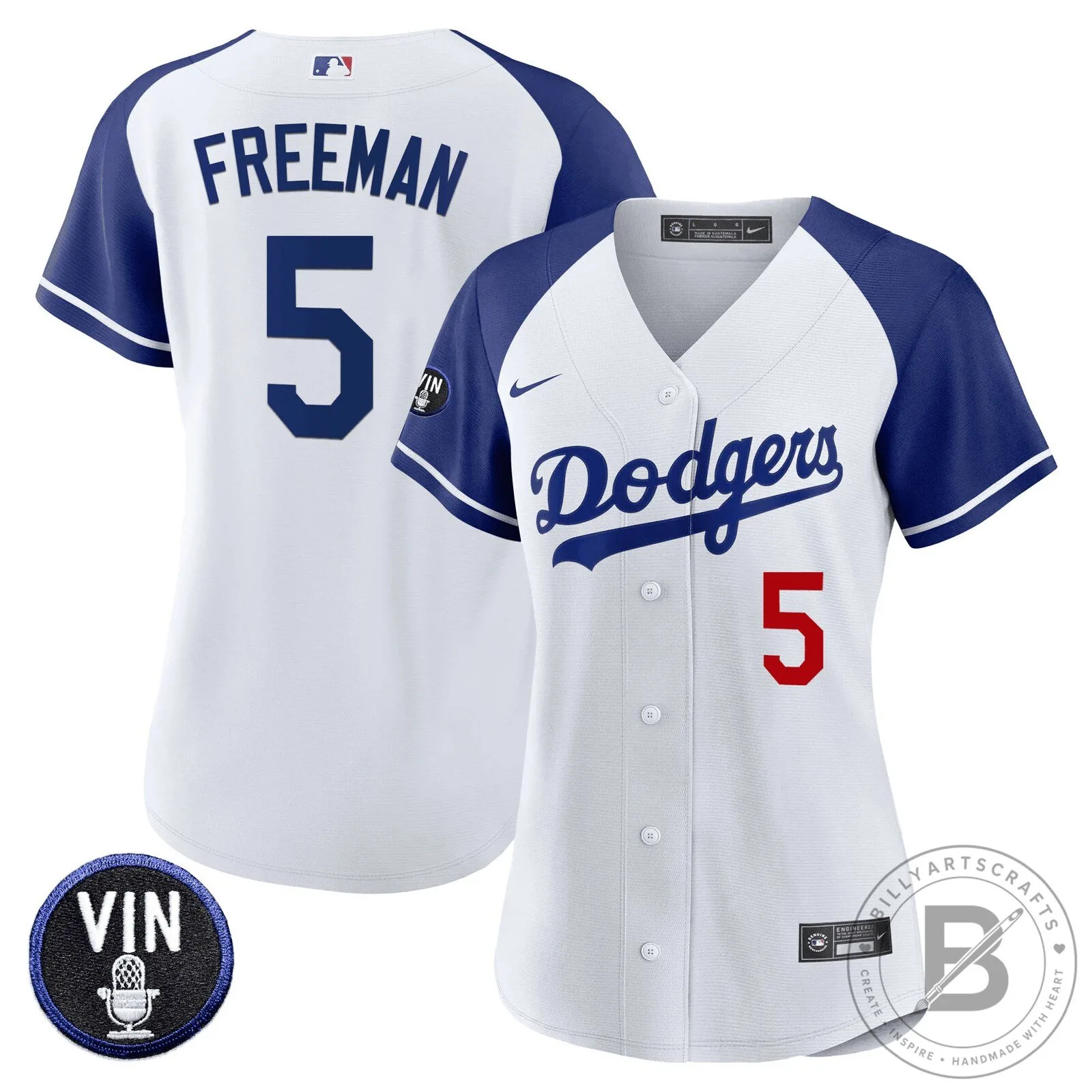 Los Angeles Dodgers Freddie Freeman Baseball Jersey with Vin Scully Patch 2 Los Angeles Dodgers Freddie Freeman Baseball Jersey with Vin Scully Patch