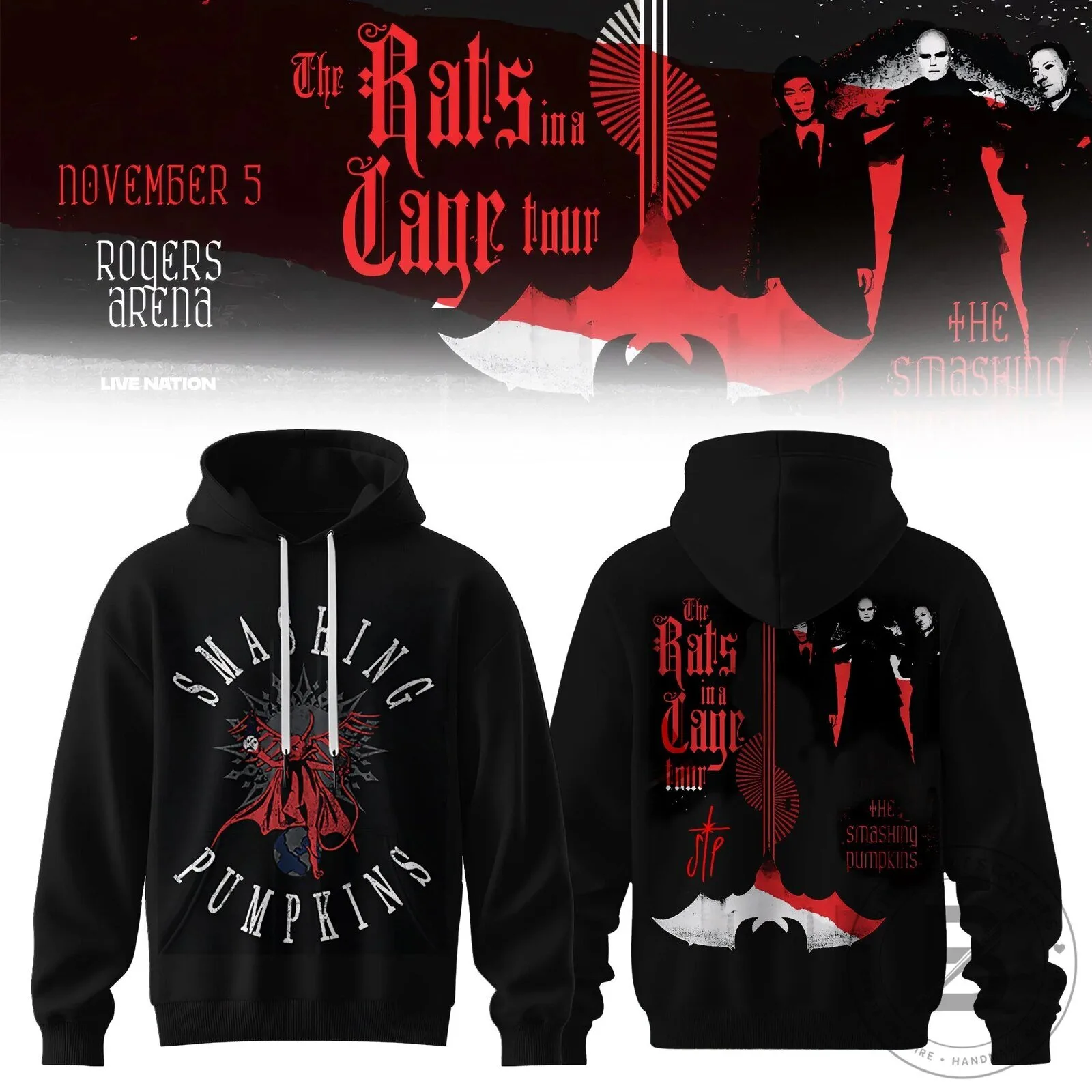 The Smashing Pumpkins The Rats In A Cage Tour Black Hoodie