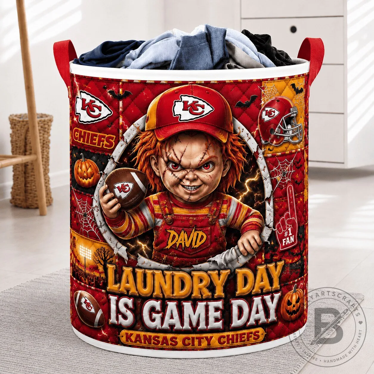 Kansas City Chiefs Chucky Halloween Laundry Day Is Game Day Laundry Basket