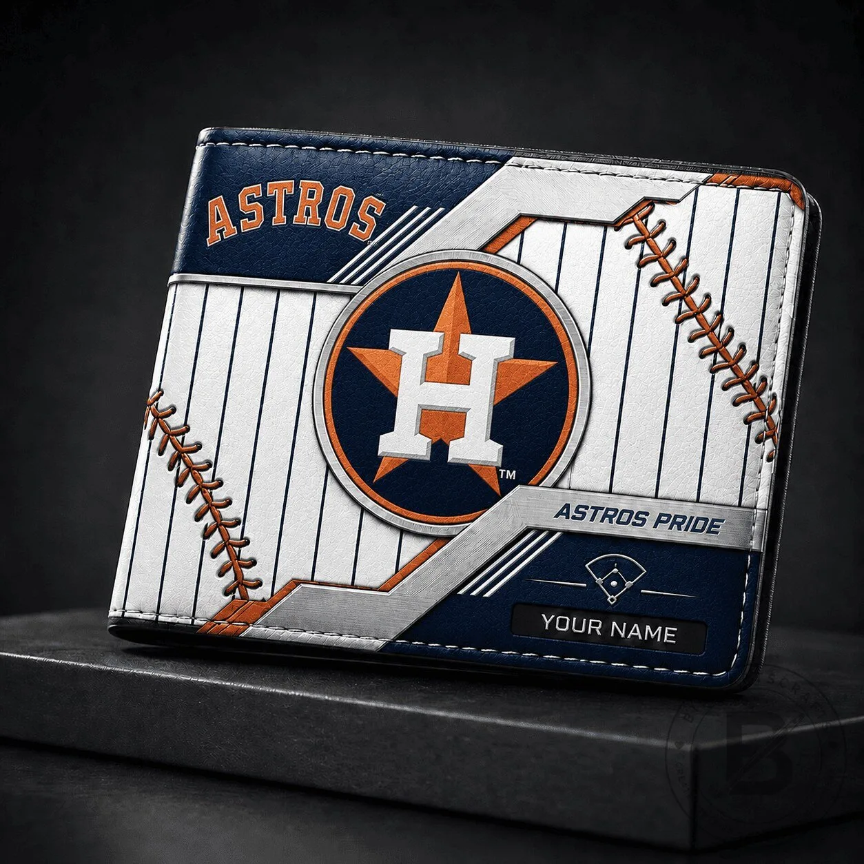 Houston Astros Baseball Team Logo Personalized Wallet for Men