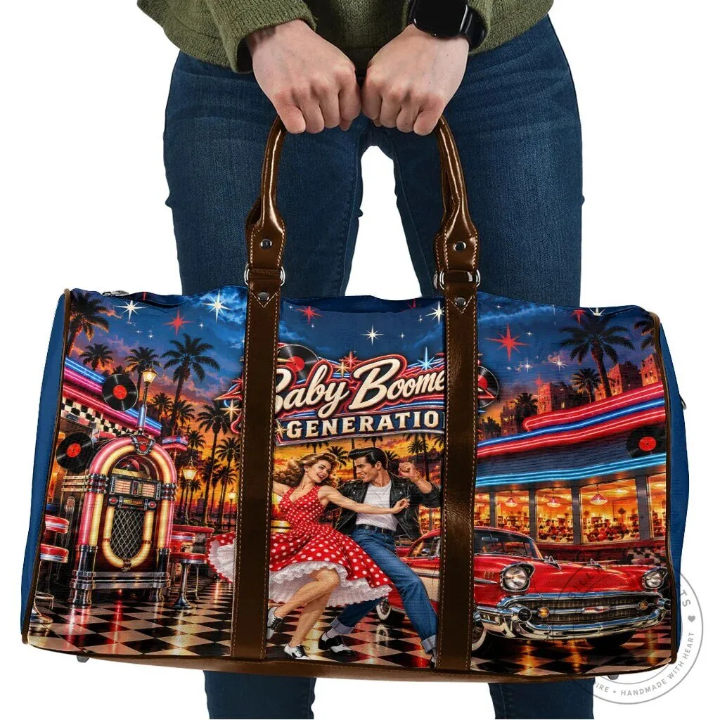 Baby Boomer Generation Vintage 1950s Rock and Roll Travel Bag