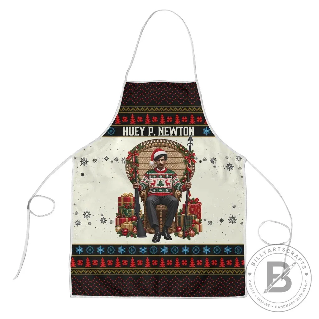 Huey P. Newton Black Panther Christmas Holiday Apron
