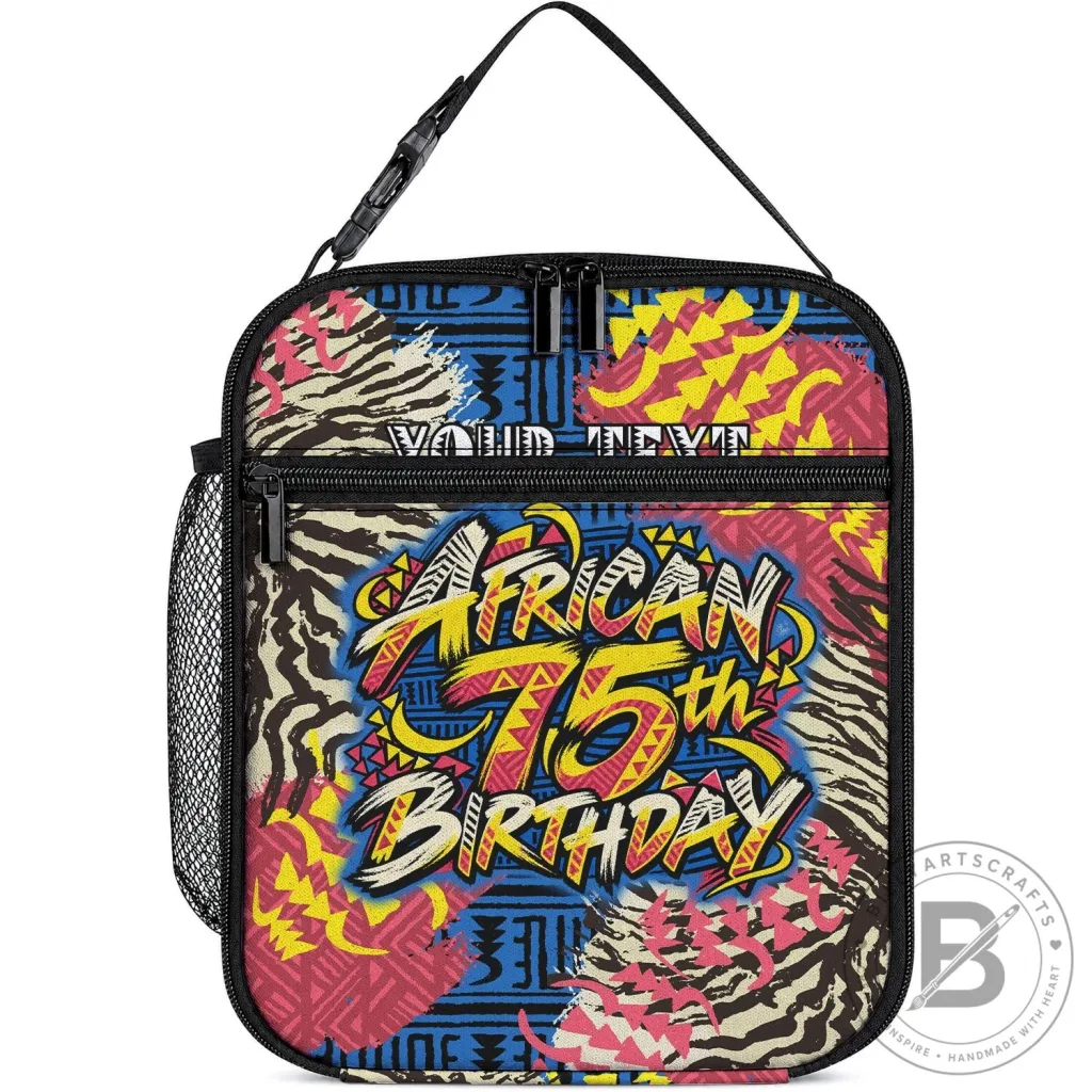 Colorful African 75th Birthday Tribal Striped Heritage Art Lunch Bag