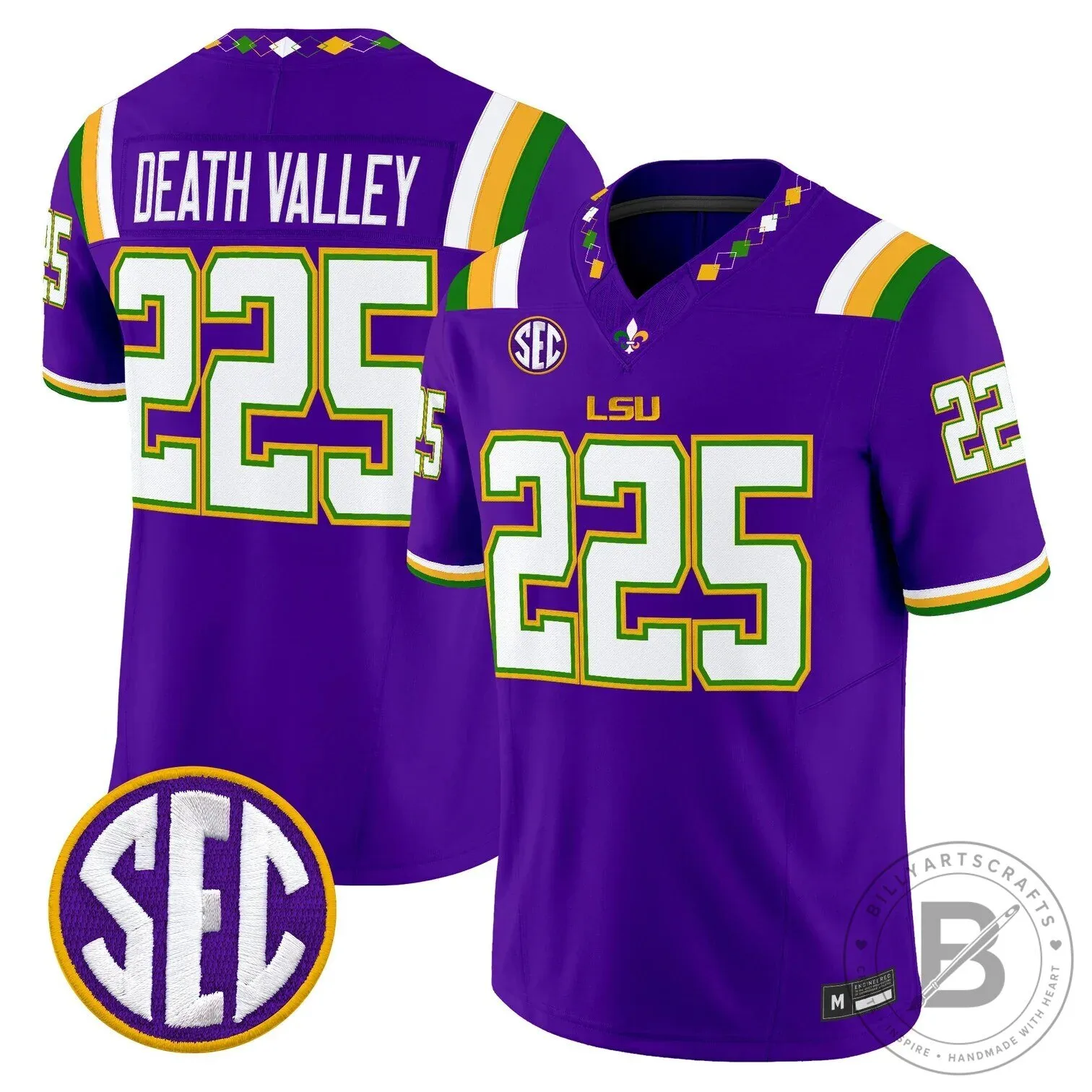 LSU Tigers Mardi Gras Edition Football Jersey - White Number 10 Leavitt 49 LSU Tigers Mardi Gras Edition Football Jersey - White Number 10 Leavitt