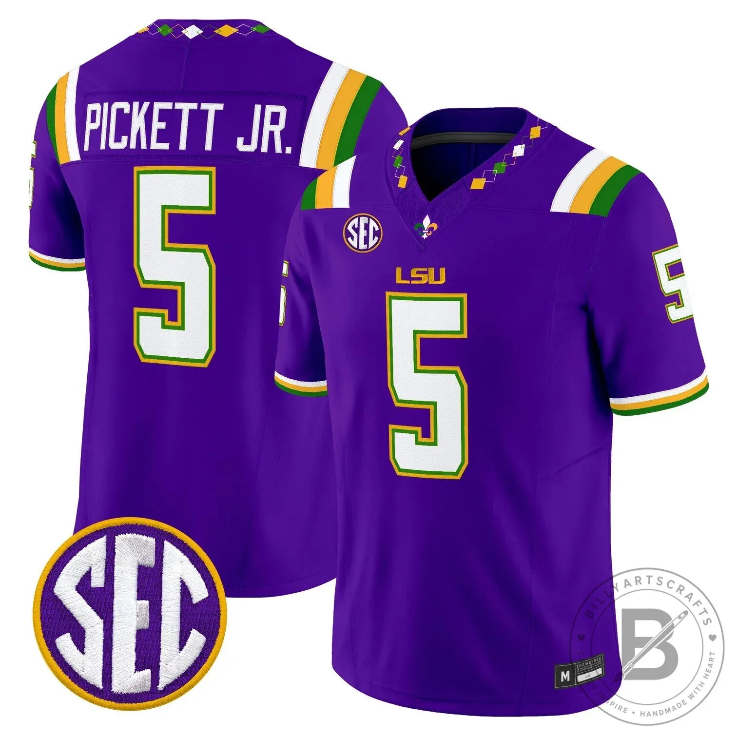 LSU Tigers Mardi Gras Edition Football Jersey - White Number 10 Leavitt 50 LSU Tigers Mardi Gras Edition Football Jersey - White Number 10 Leavitt
