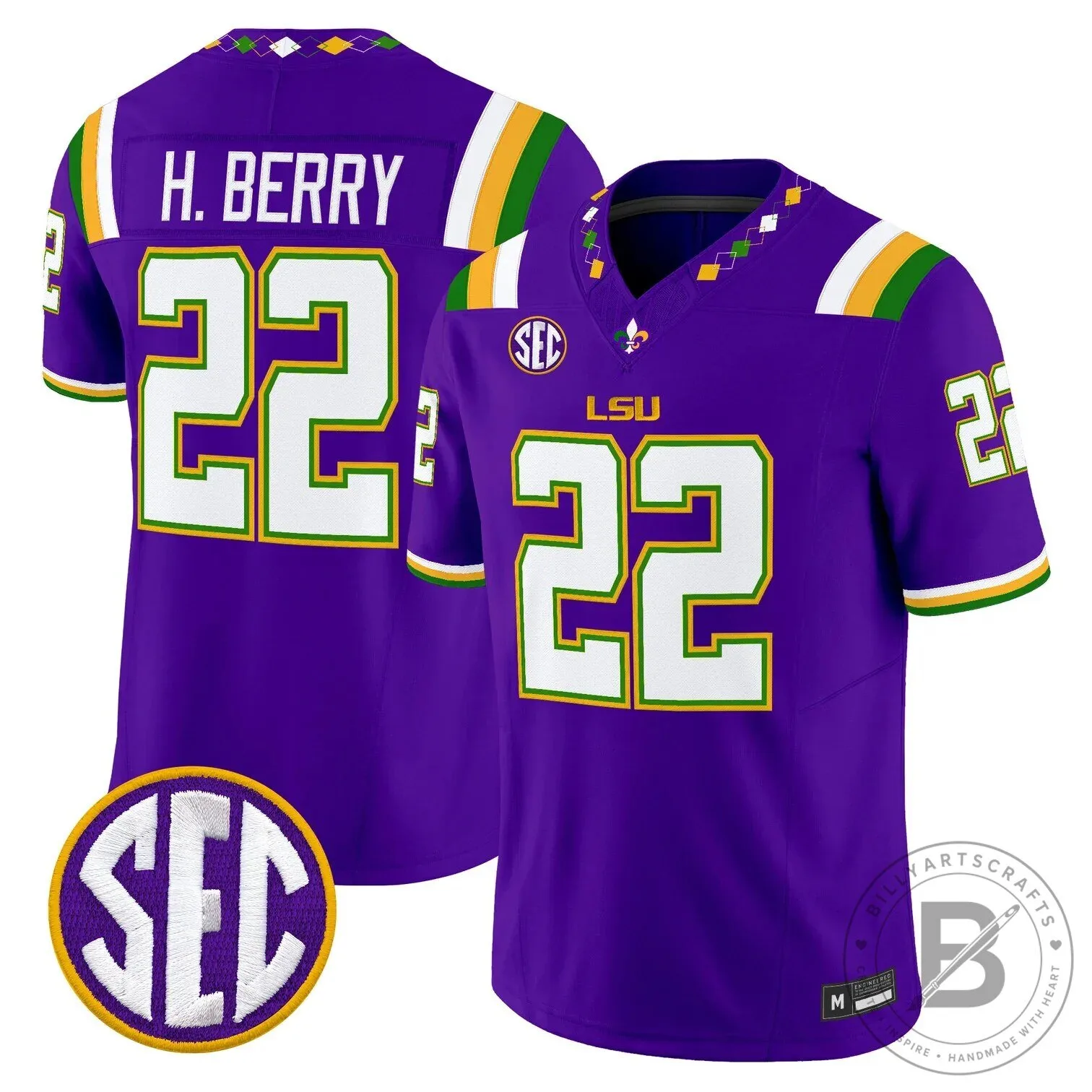 LSU Tigers Mardi Gras Edition Football Jersey - White Number 10 Leavitt 54 LSU Tigers Mardi Gras Edition Football Jersey - White Number 10 Leavitt