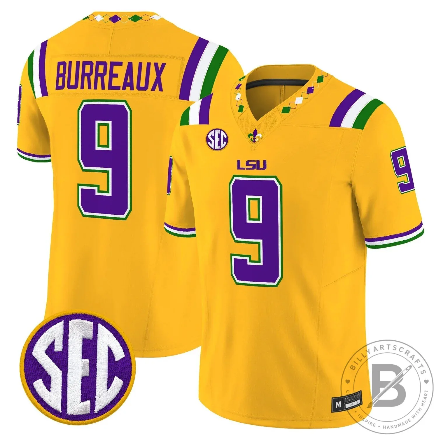 LSU Tigers Mardi Gras Edition Football Jersey - White Number 10 Leavitt 63 LSU Tigers Mardi Gras Edition Football Jersey - White Number 10 Leavitt