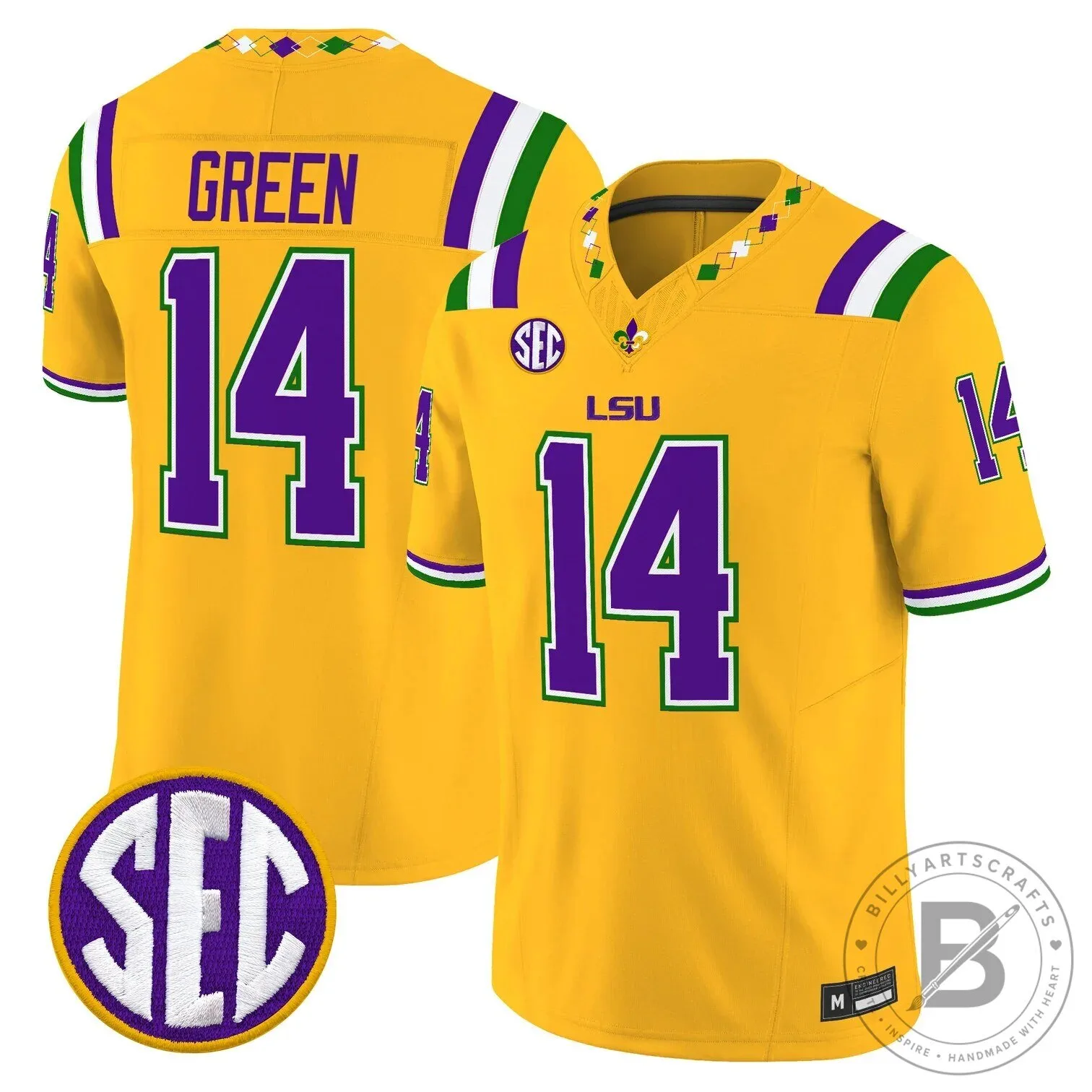 LSU Tigers Mardi Gras Edition Football Jersey - White Number 10 Leavitt 64 LSU Tigers Mardi Gras Edition Football Jersey - White Number 10 Leavitt