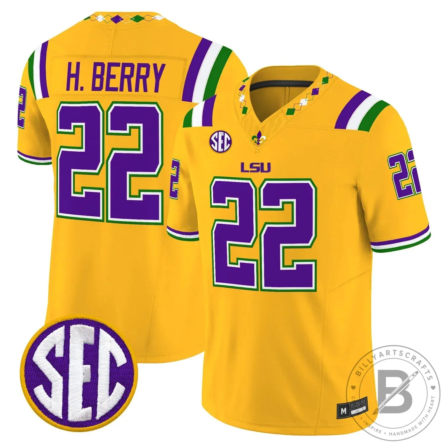 LSU Tigers Mardi Gras Edition Football Jersey - White Number 10 Leavitt 65 LSU Tigers Mardi Gras Edition Football Jersey - White Number 10 Leavitt