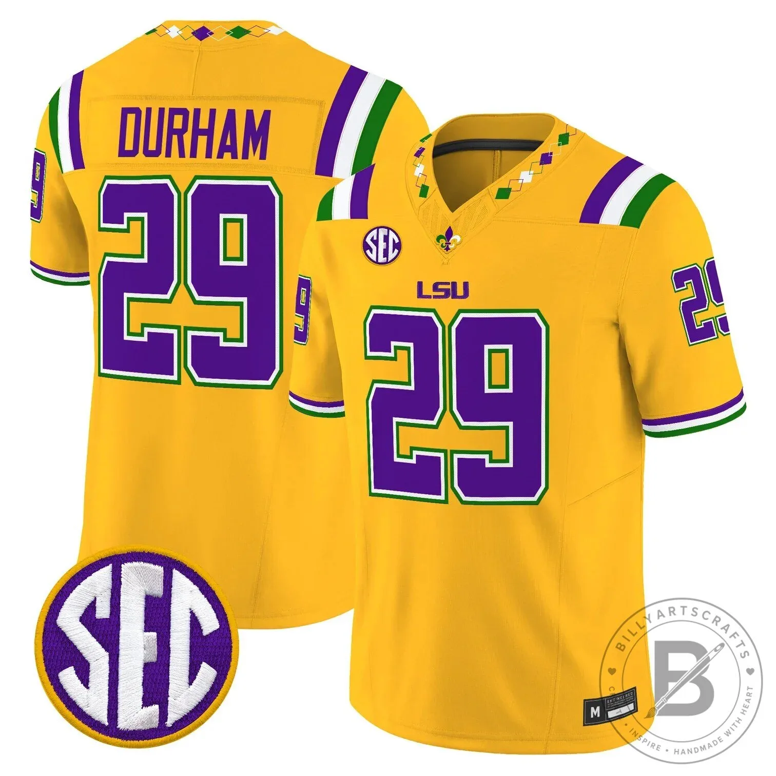LSU Tigers Mardi Gras Edition Football Jersey - White Number 10 Leavitt 67 LSU Tigers Mardi Gras Edition Football Jersey - White Number 10 Leavitt