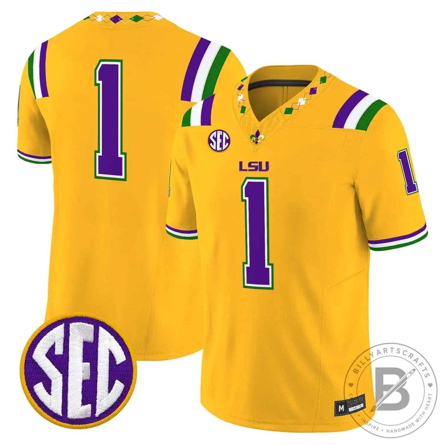 LSU Tigers Mardi Gras Edition Football Jersey - White Number 10 Leavitt 69 LSU Tigers Mardi Gras Edition Football Jersey - White Number 10 Leavitt