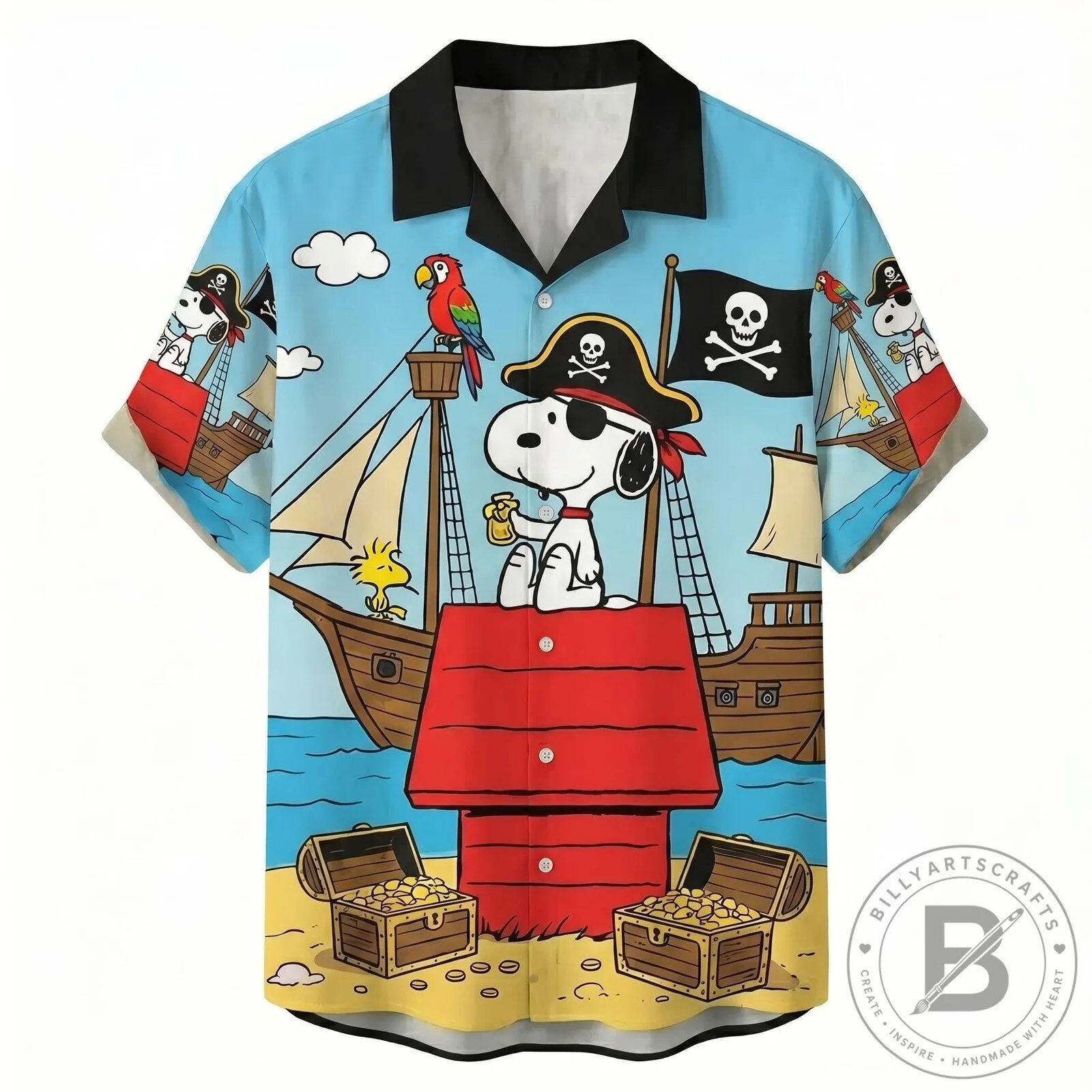 Snoopy Pirate Ship Adventure Hawaiian Shirt
