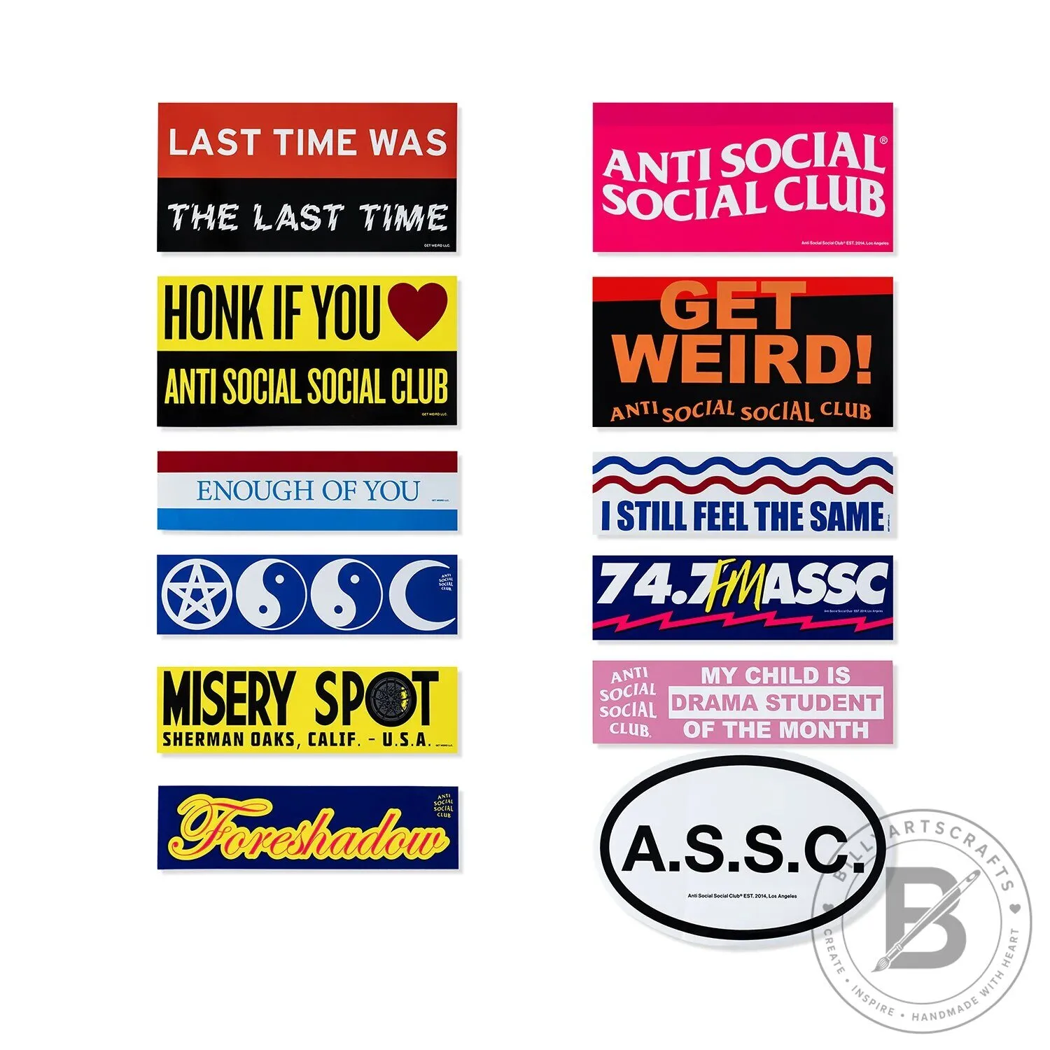 Anti Social Social Club Sticker Pack Bumper Decal Set