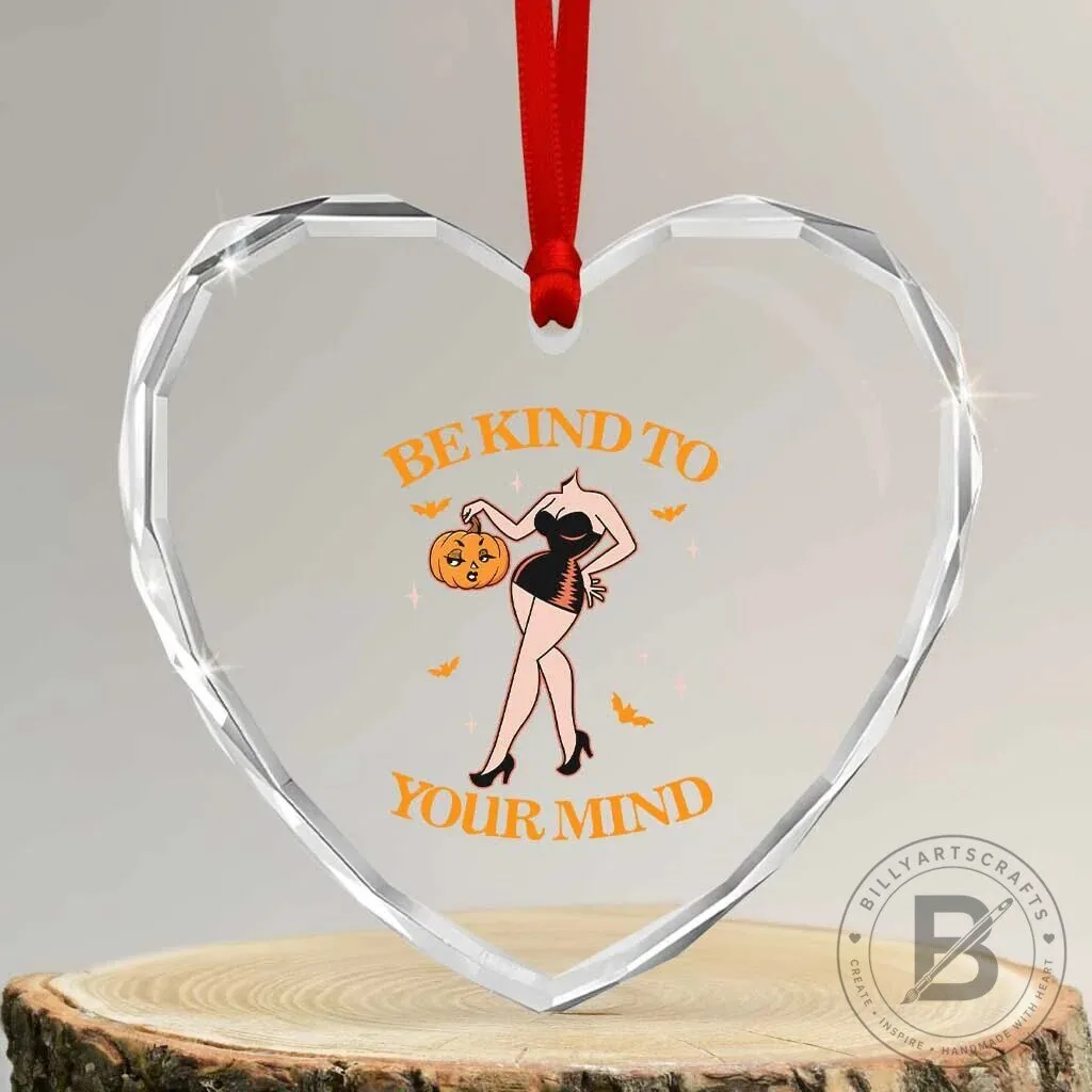 Halloween Headless Pin Up Girl Be Kind To Your Mind Heart Crystal Ornament