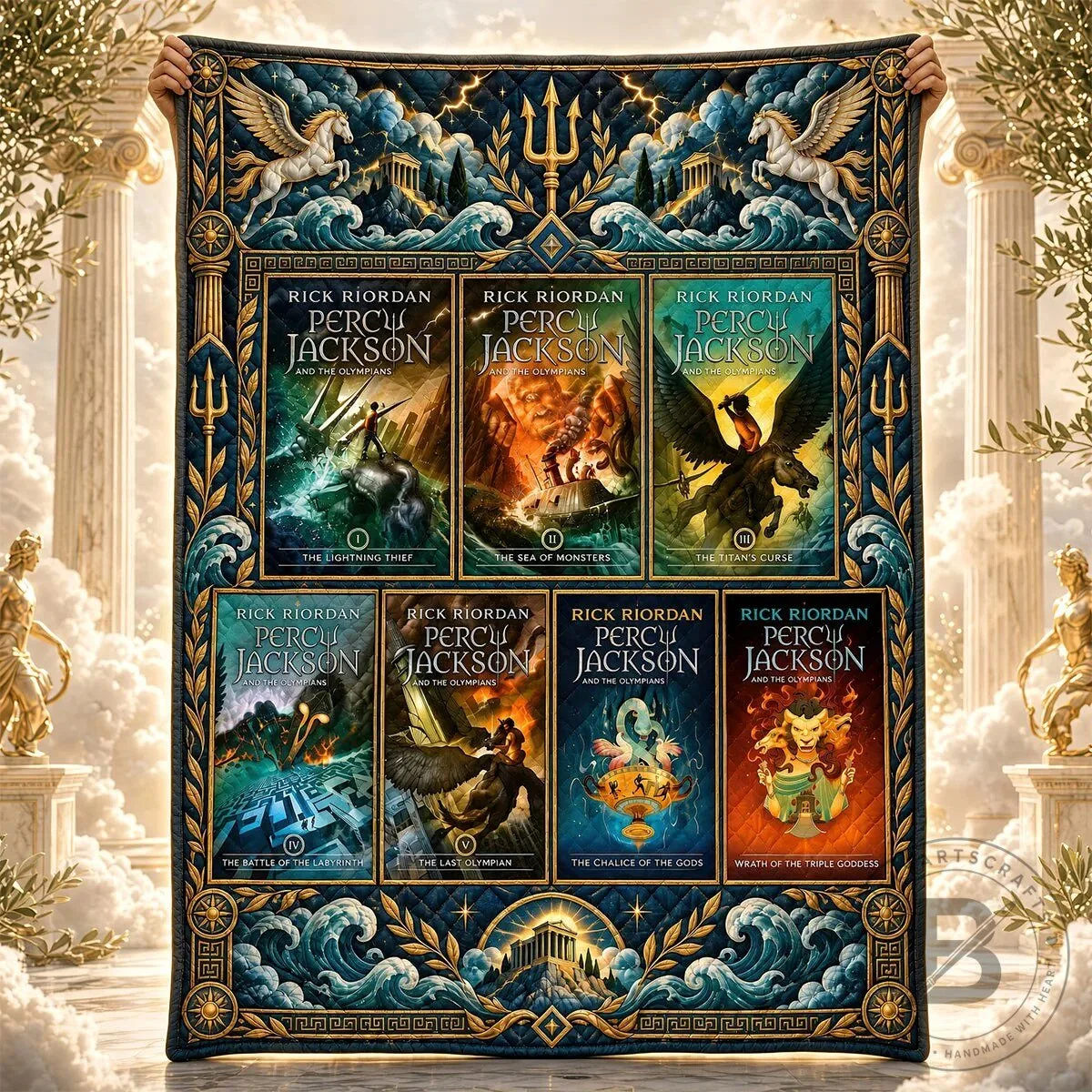 Percy Jackson And The Olympians Book Collection Fantasy Quilt Blanket