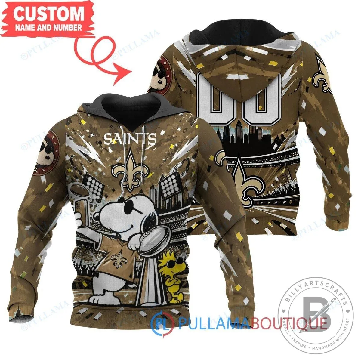 New Orleans Saints Snoopy Super Bowl 2024 Champions Football Team Hoodie
