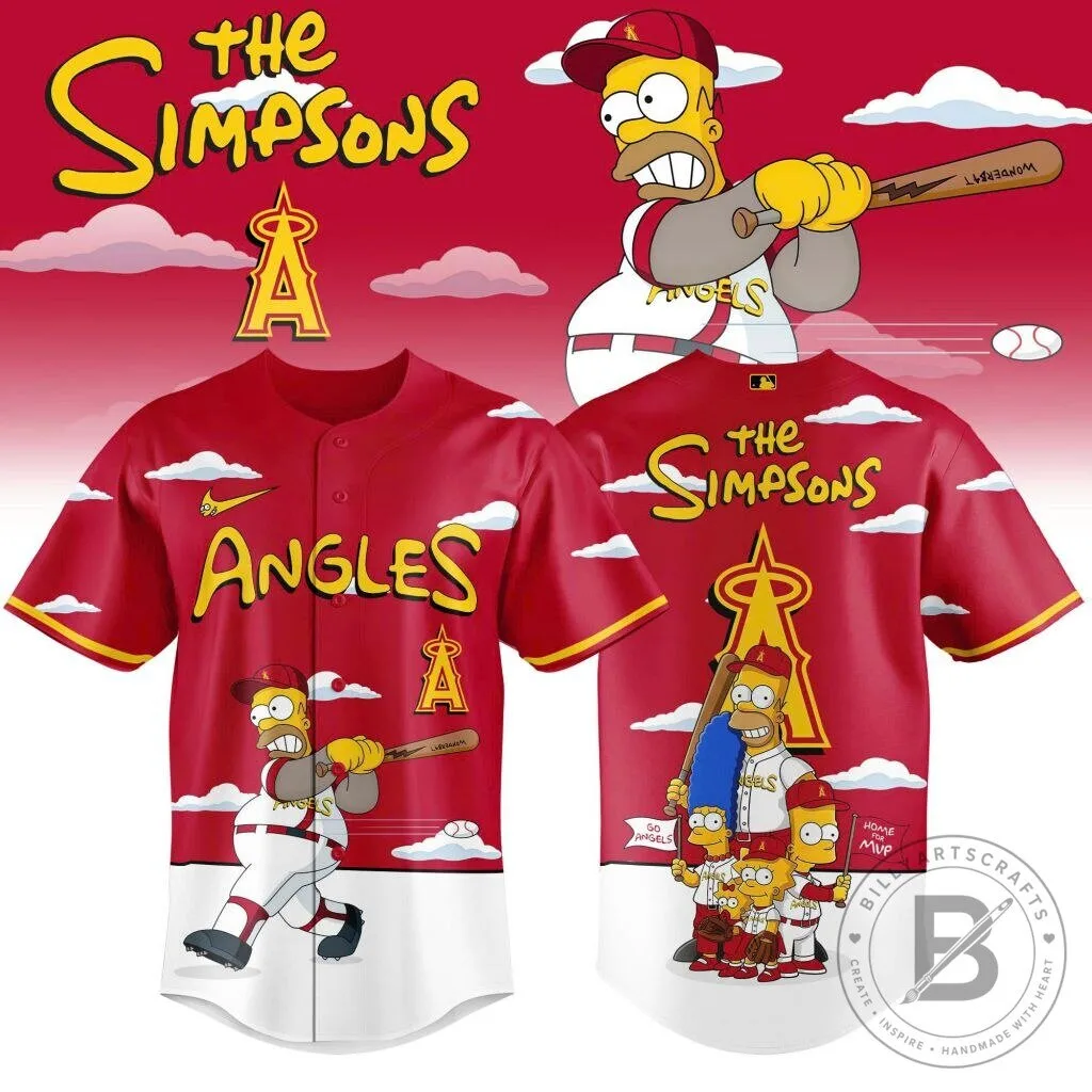Los Angeles Angels The Simpsons Homer Simpson Baseball Jersey 6 Los Angeles Angels The Simpsons Homer Simpson Baseball Jersey