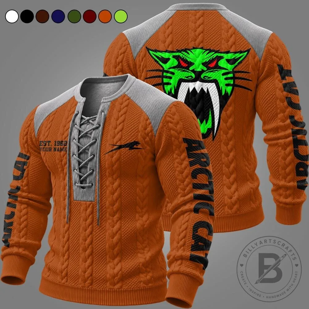 Arctic Cat Snowmobile Racing Team Logo Lace-Up Long Sleeve Pullover Sweatshirt 18 Arctic Cat Snowmobile Racing Team Logo Lace-Up Long Sleeve Pullover Sweatshirt