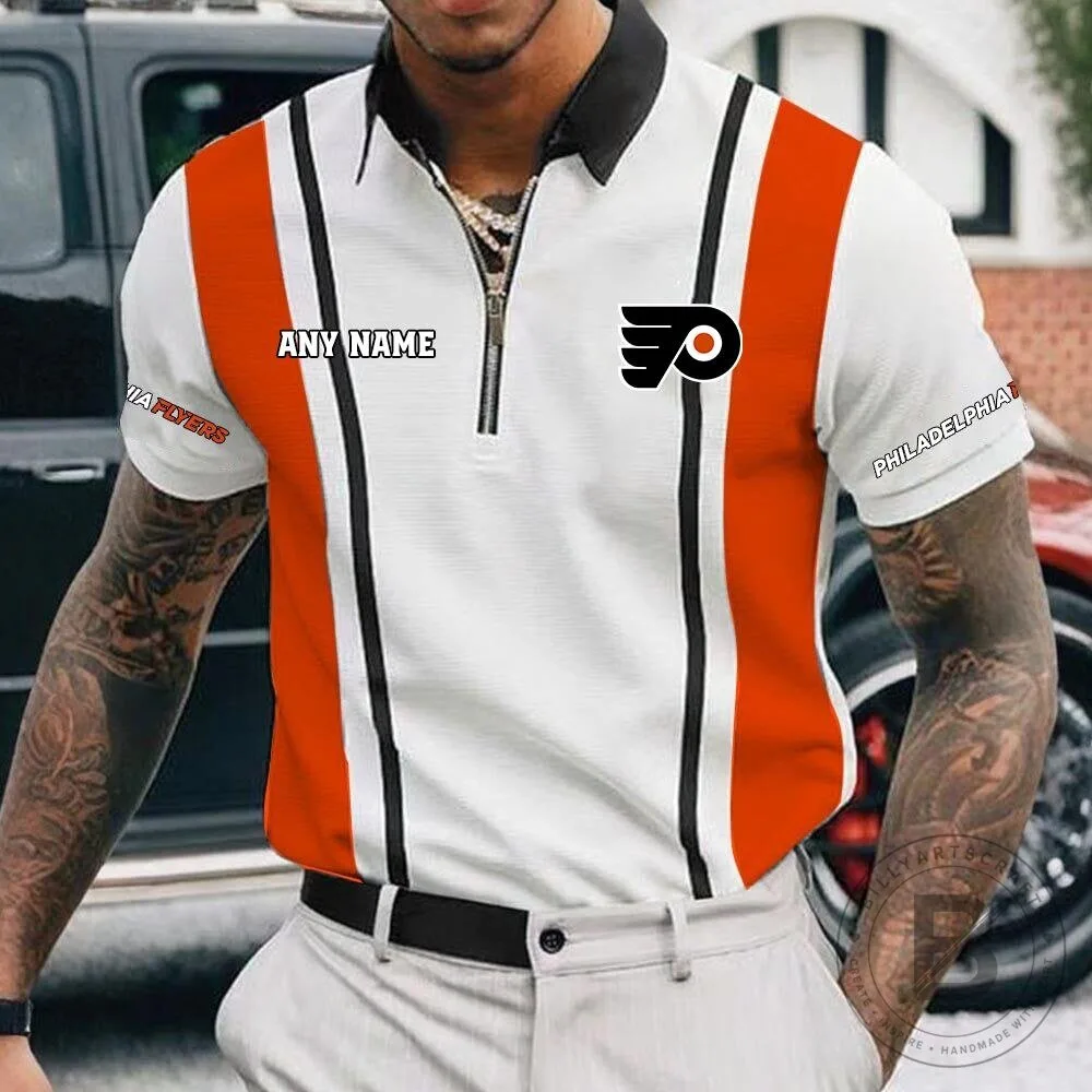 Philadelphia Flyers Personalized Name Zipper Polo Shirt for Men 18 Philadelphia Flyers Personalized Name Zipper Polo Shirt for Men