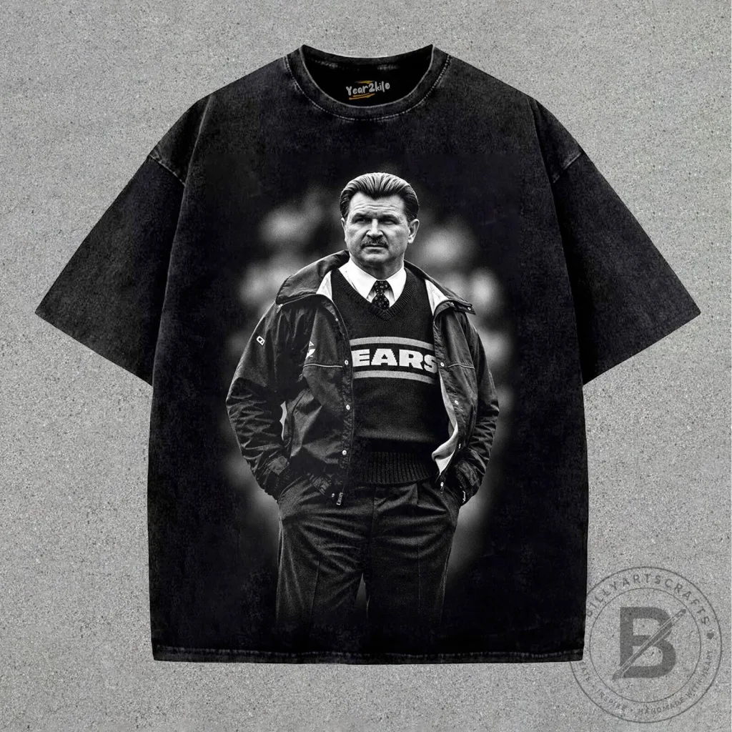 Mike Ditka Iron Mike Vintage Style Black T-Shirt Mike Ditka Iron Mike Vintage Style Black T-Shirt