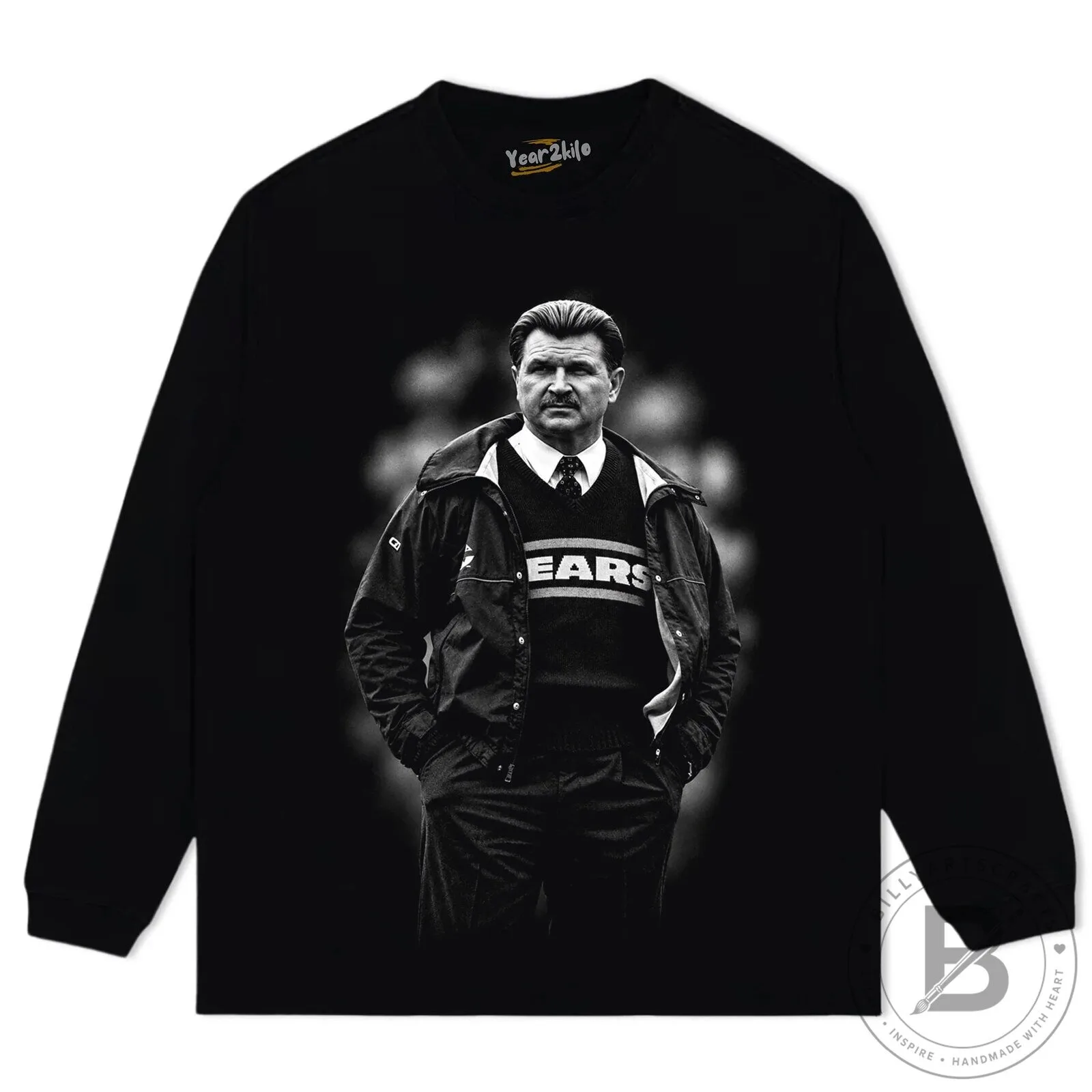 Mike Ditka Iron Mike Vintage Style Black T-Shirt 17 Mike Ditka Iron Mike Vintage Style Black T-Shirt
