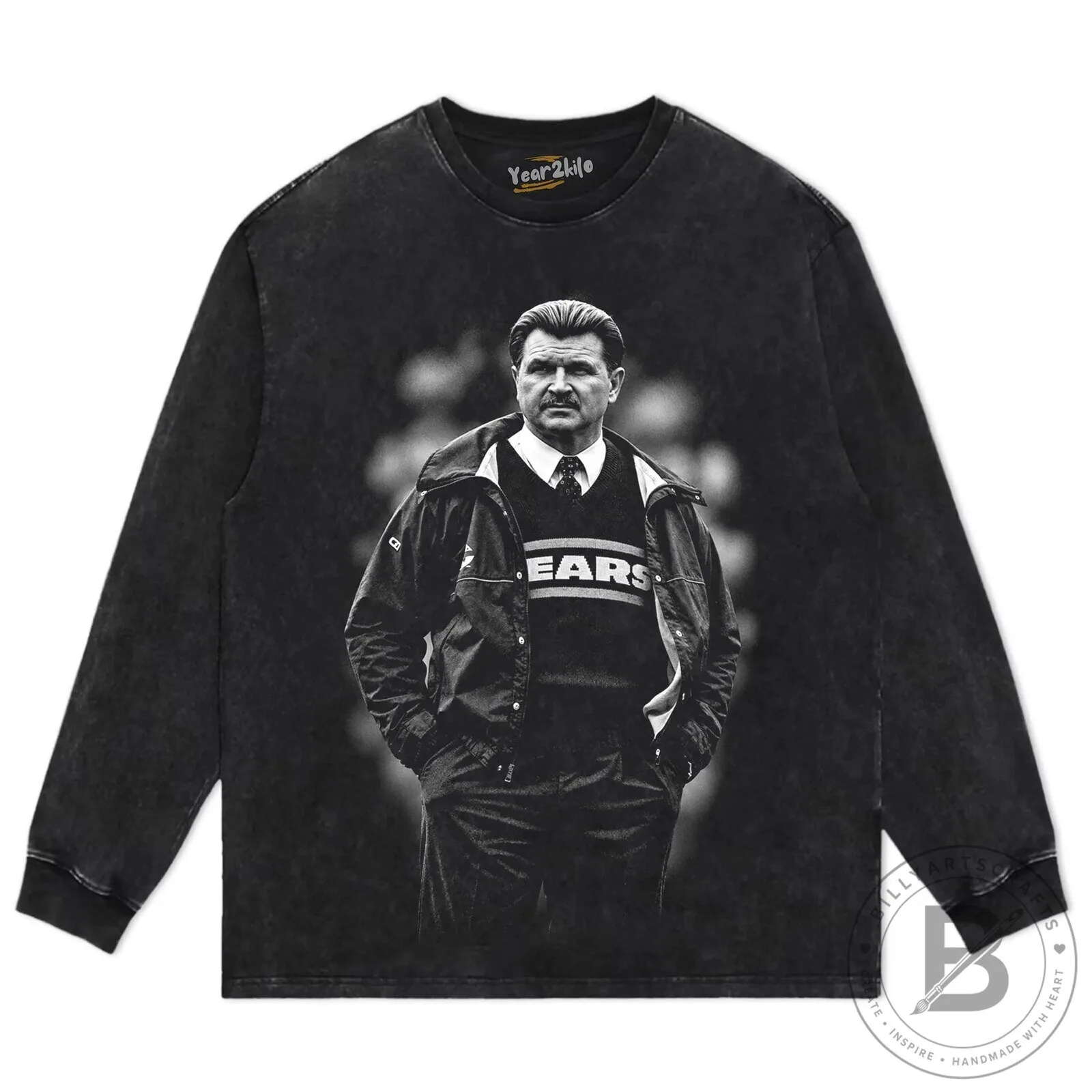 Mike Ditka Iron Mike Vintage Style Black T-Shirt 18 Mike Ditka Iron Mike Vintage Style Black T-Shirt