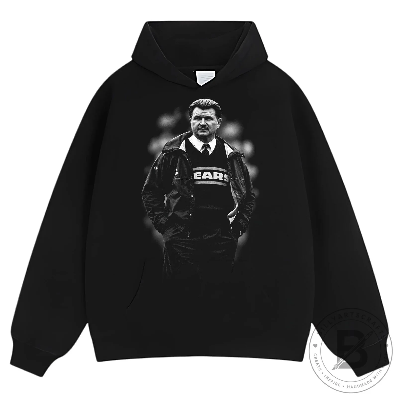 Mike Ditka Iron Mike Vintage Style Black T-Shirt 19 Mike Ditka Iron Mike Vintage Style Black T-Shirt