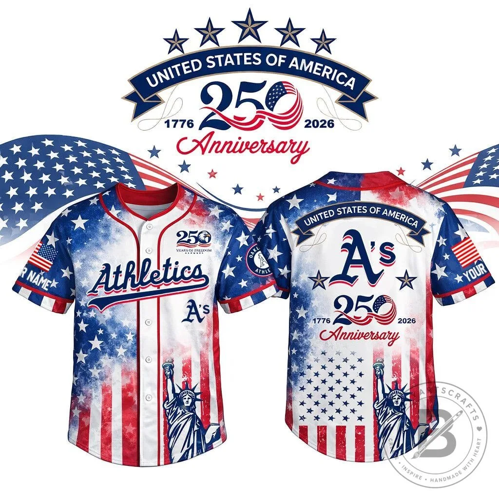 Oakland Athletics Personalized Name United States 250th Anniversary Baseball Jersey