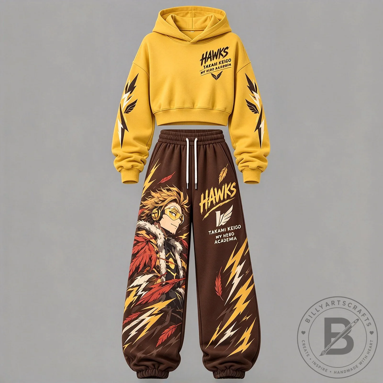My Hero Academia Hawks Takami Keigo Anime Cropped Hoodie