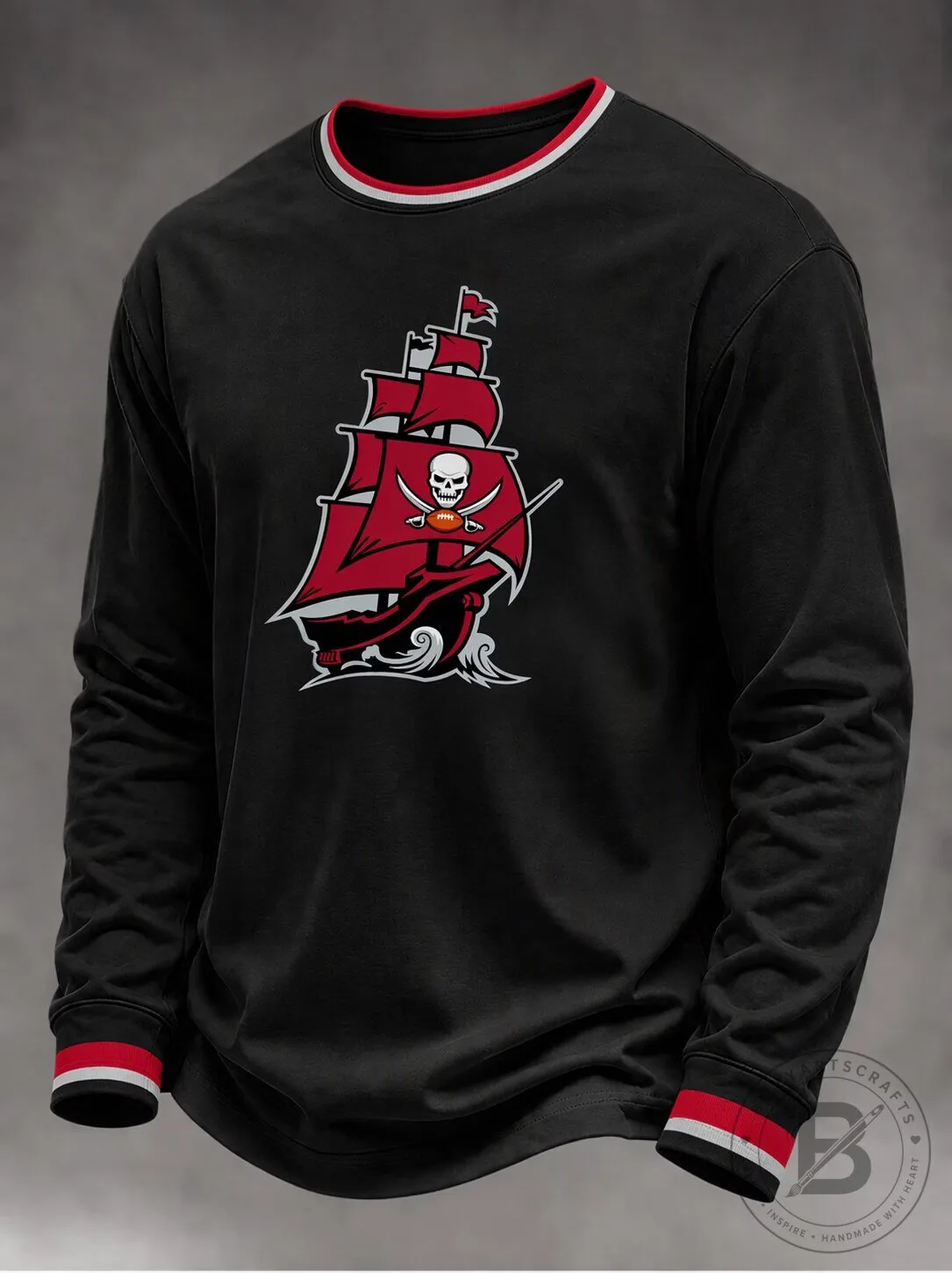 Tampa Bay Buccaneers Pirate Ship Logo Long Sleeve Sweatshirt