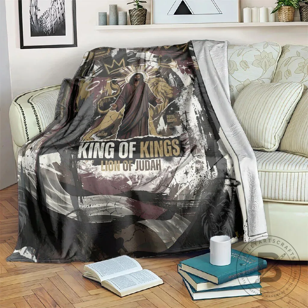 King Of Kings Jesus Is King Lion Of Judah Religious Faith Blanket