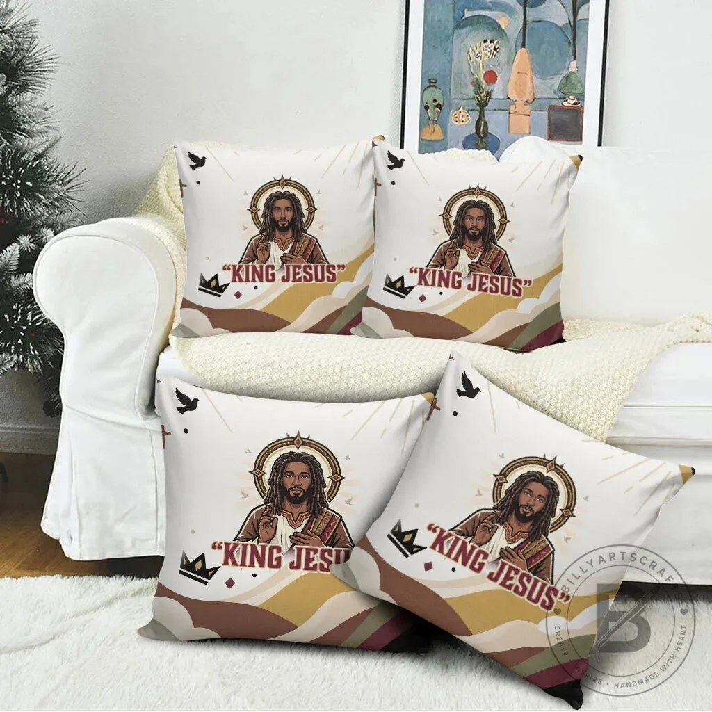 King Jesus African Black Christ Religious Christian Faith Holy Cross Dove Pillow 10 King Jesus African Black Christ Religious Christian Faith Holy Cross Dove Pillow