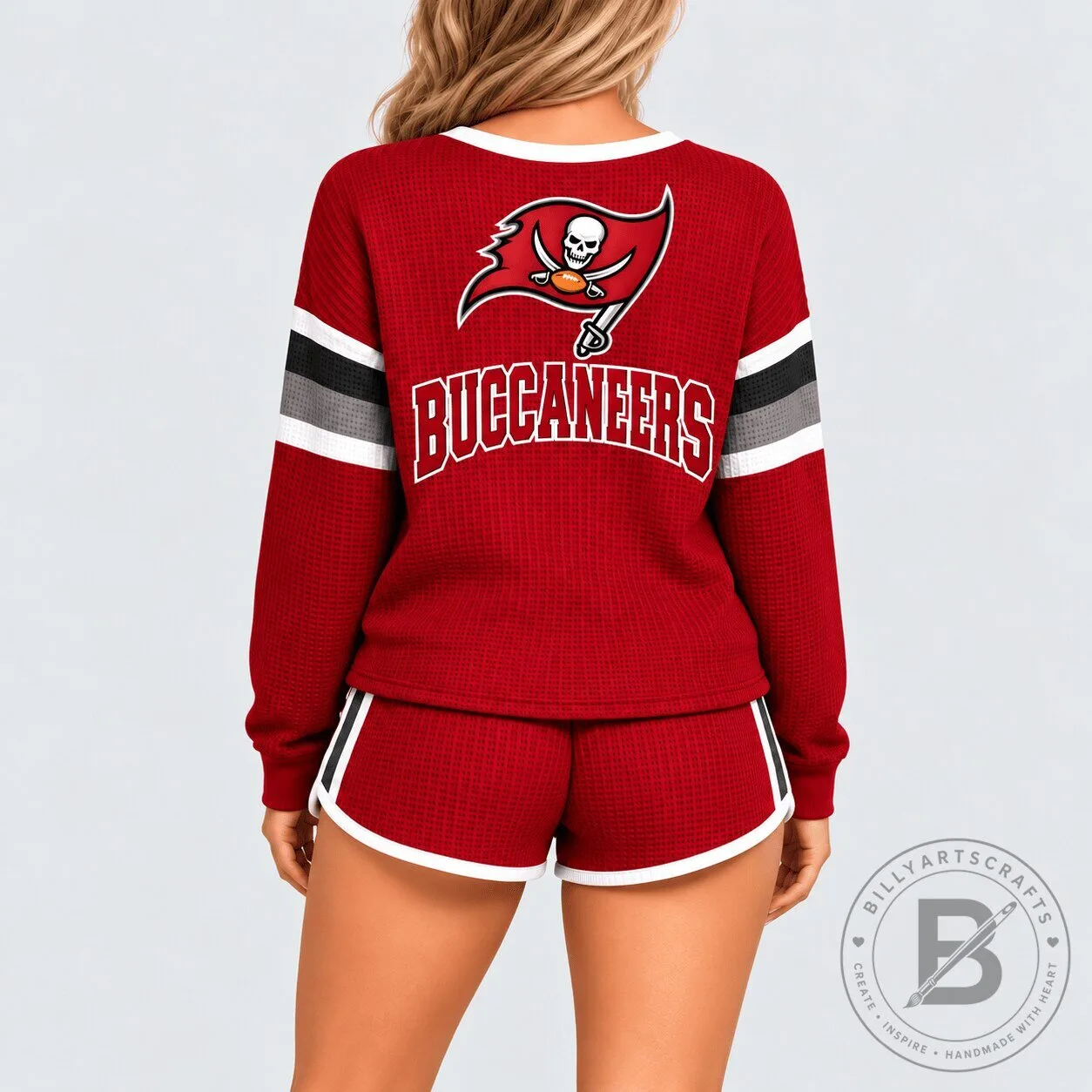Tampa Bay Buccaneers NFL Football Team Red Waffle Knit Lounge Sweatshirt 1 Tampa Bay Buccaneers NFL Football Team Red Waffle Knit Lounge Sweatshirt