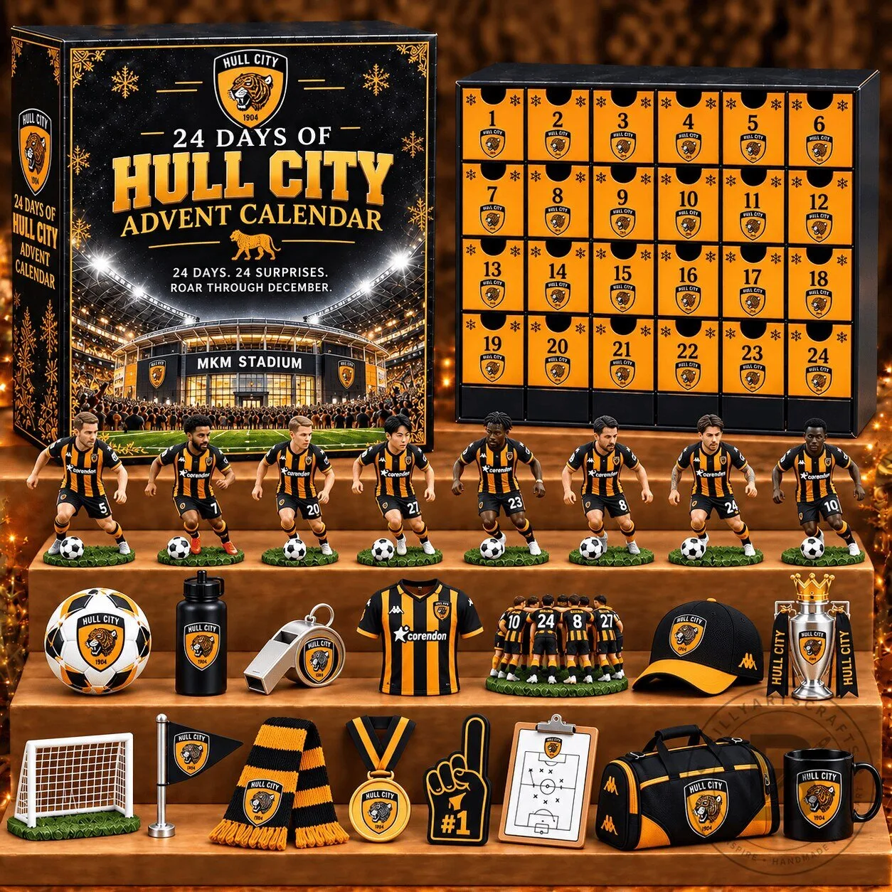 Hull City Football Club 24-Day Advent Calendar with Soccer Team Miniatures