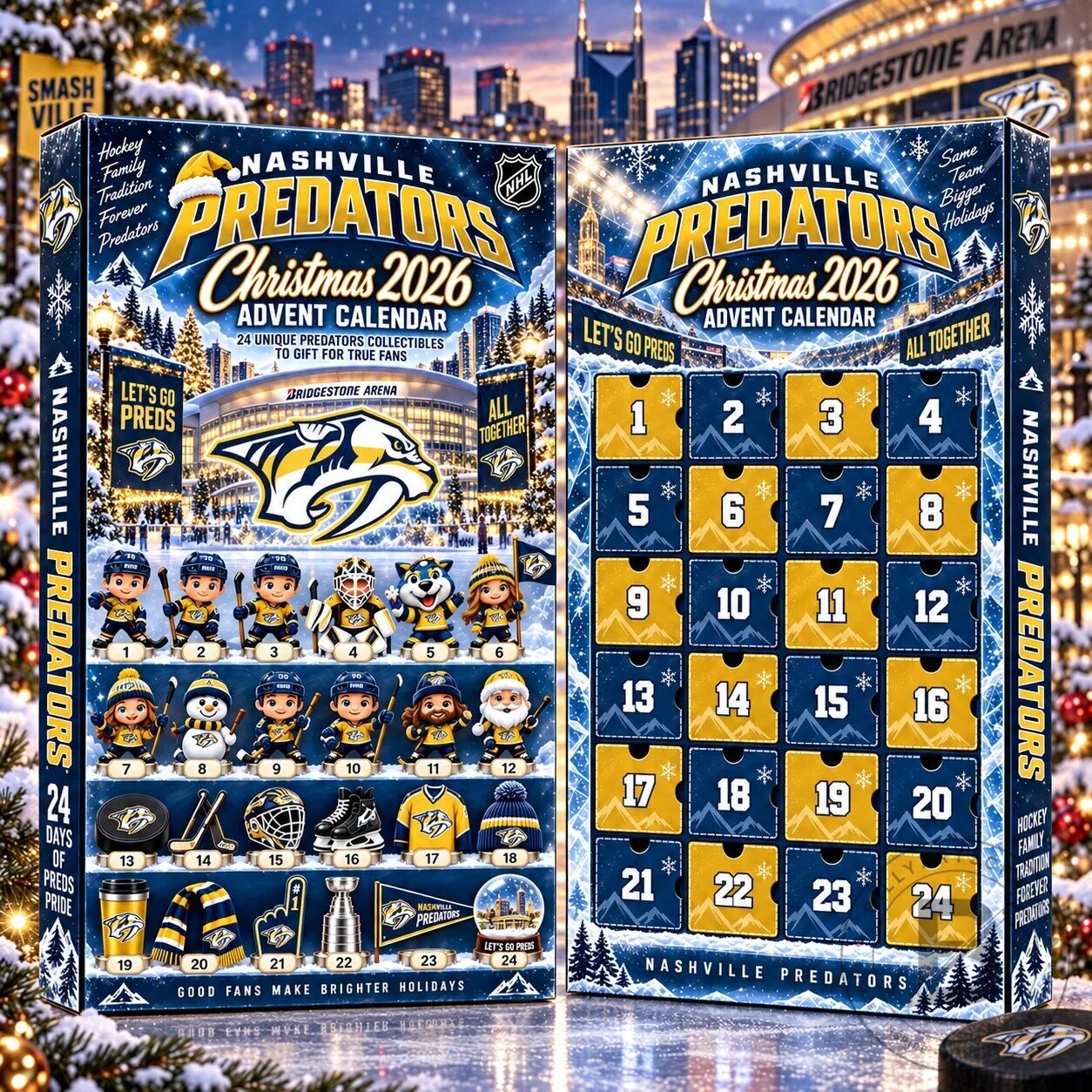 Nashville Predators NHL Christmas Advent Calendar Box
