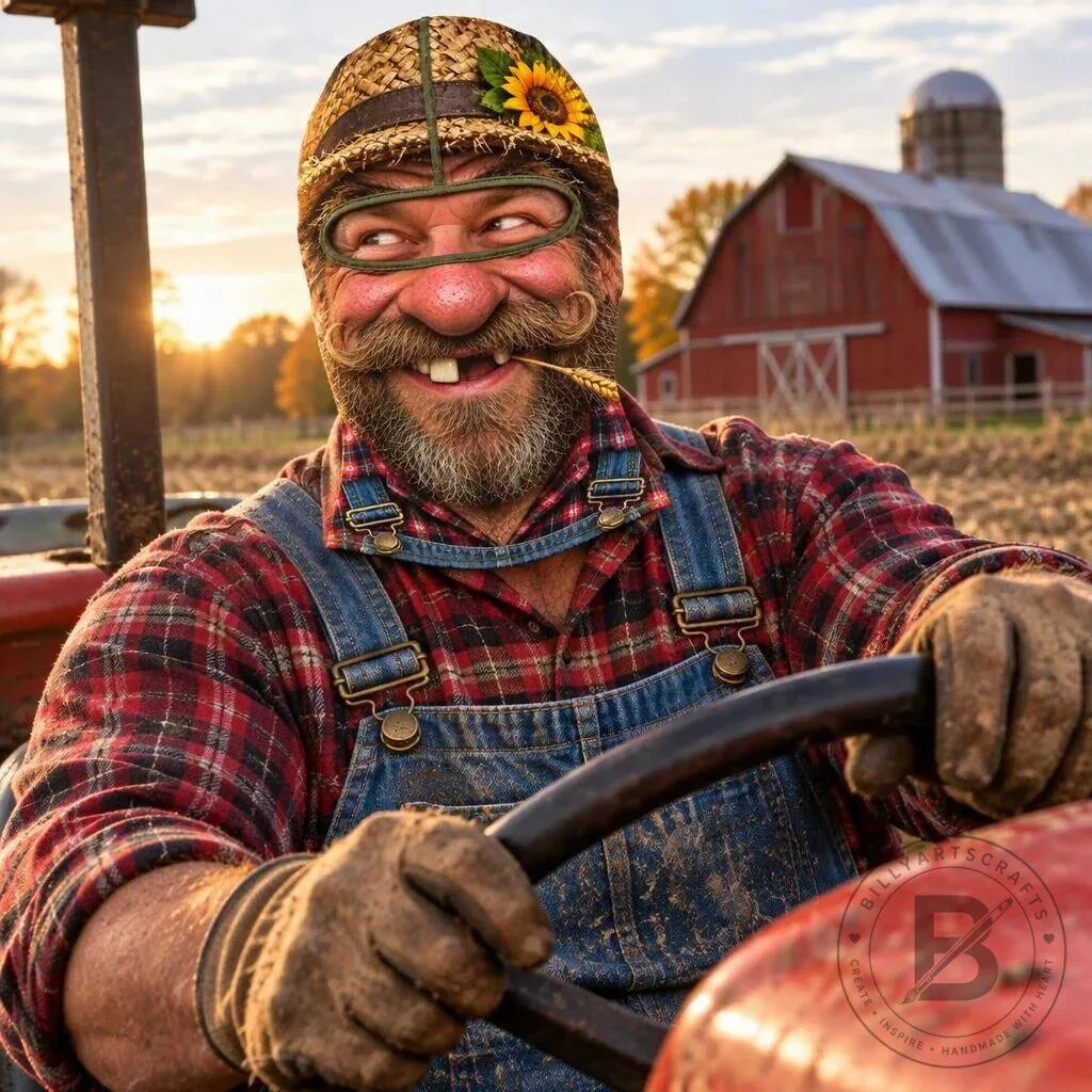 Funny Farmer Costume Balaclava Face Mask Personalized Headwear Gift for Men