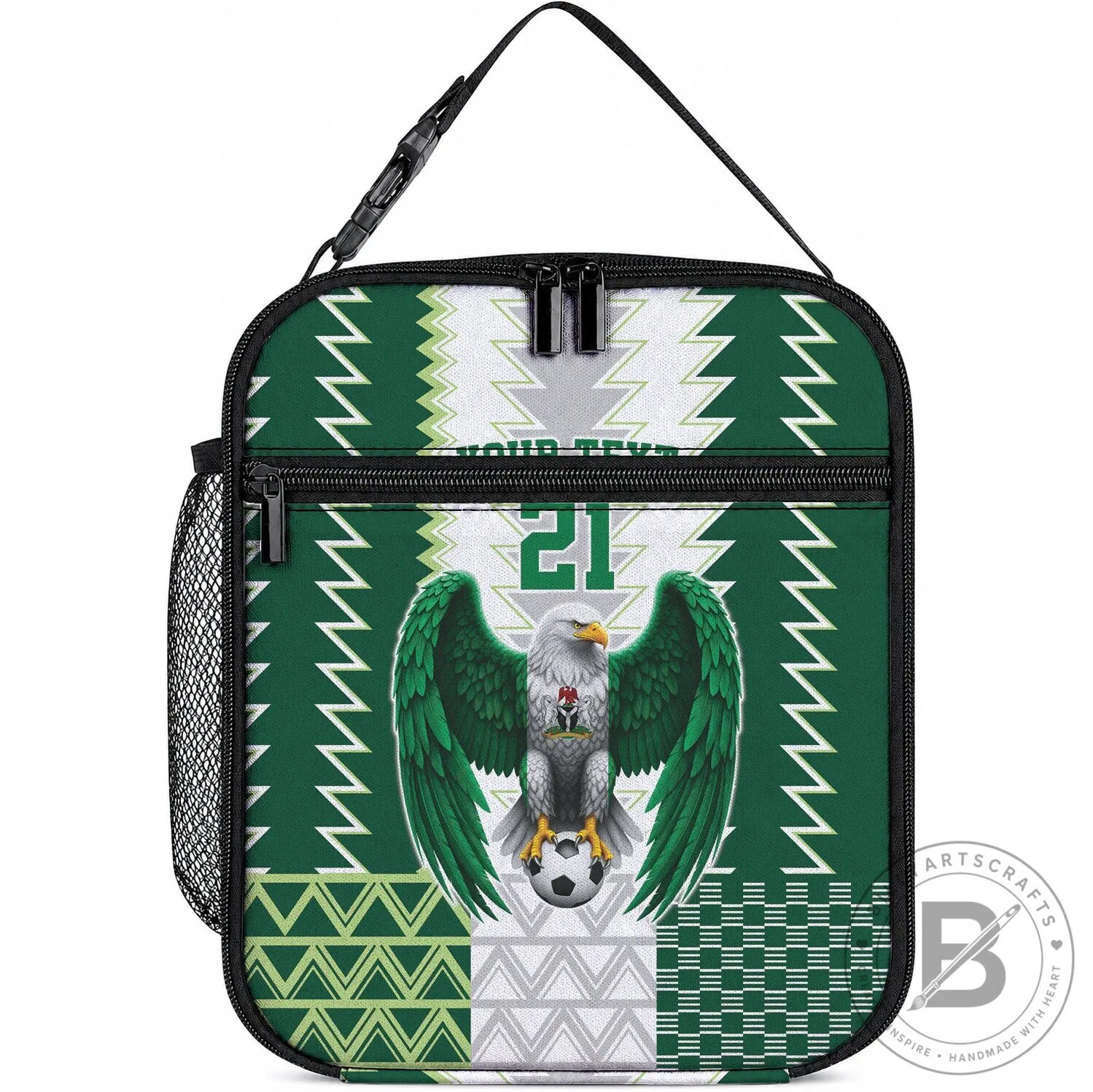 Nigeria Football Team Green Eagle Soccer Lunch Bag for School or Work