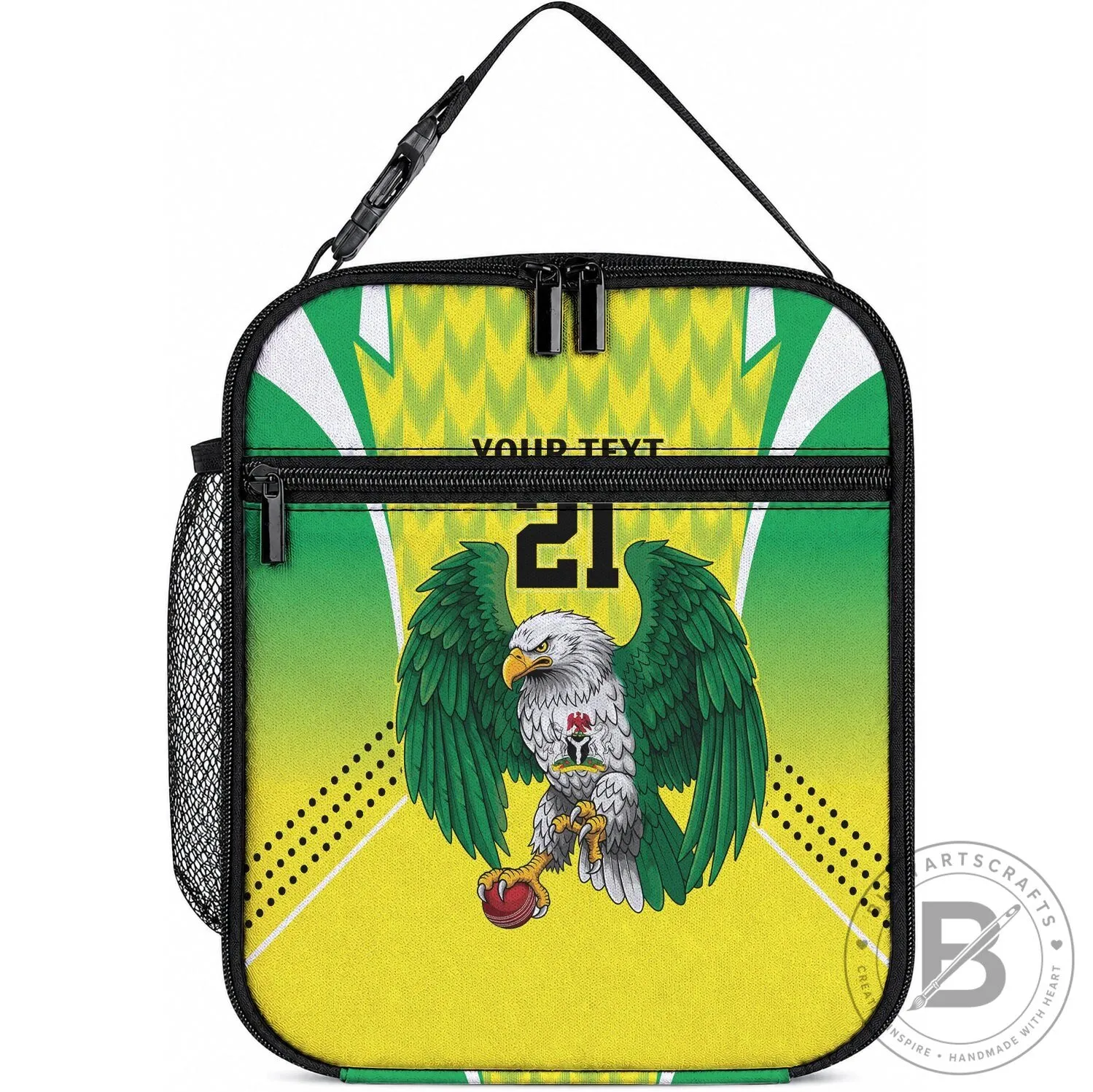 Nigeria Cricket Team Yellow Green Eagle Insulated Lunch Bag