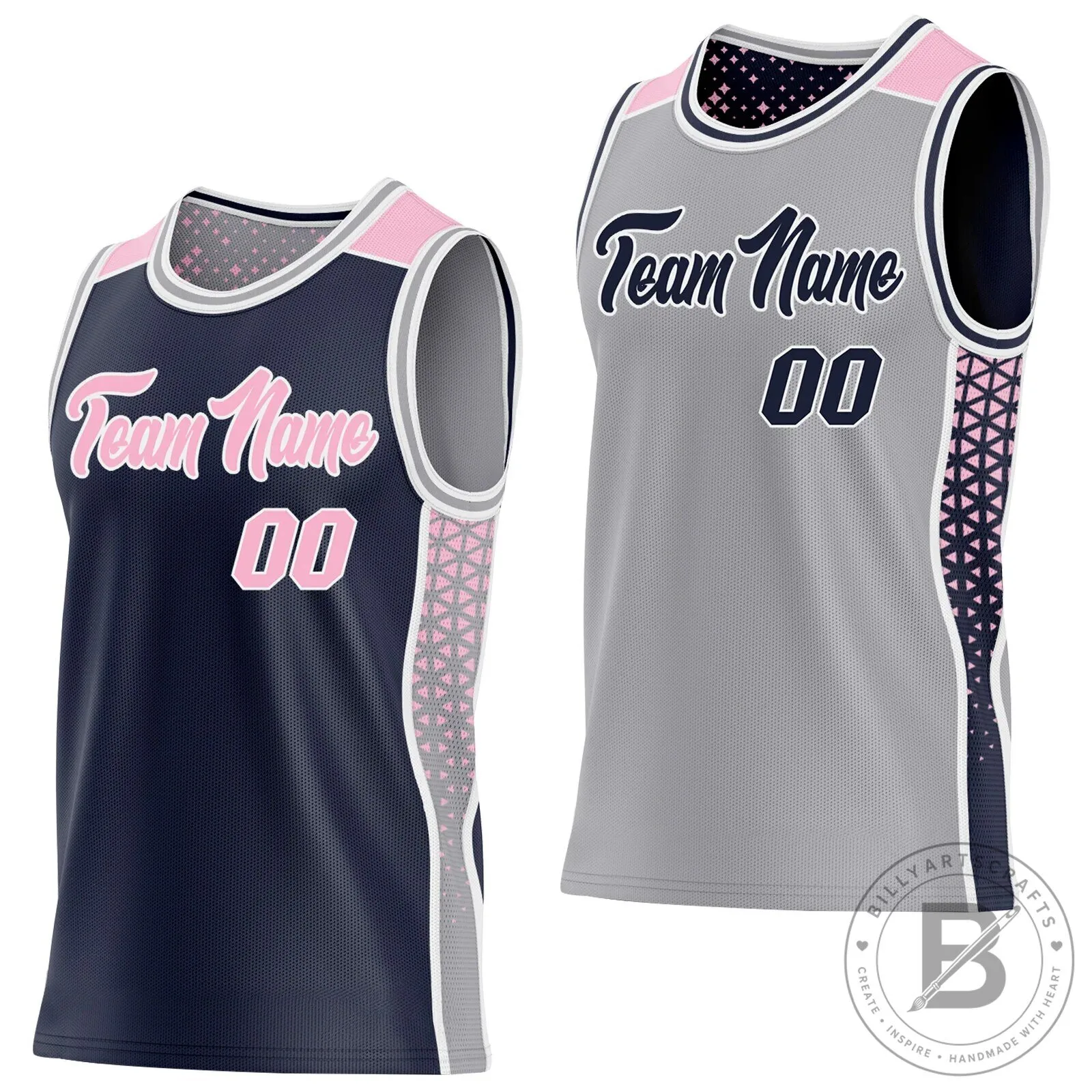 Reversible Basketball Jersey with Custom Team Name and Number