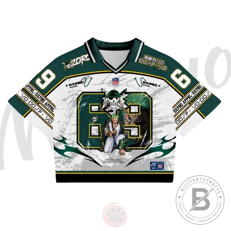 One Piece Roronoa Zoro Football Jersey 4 One Piece Roronoa Zoro Football Jersey