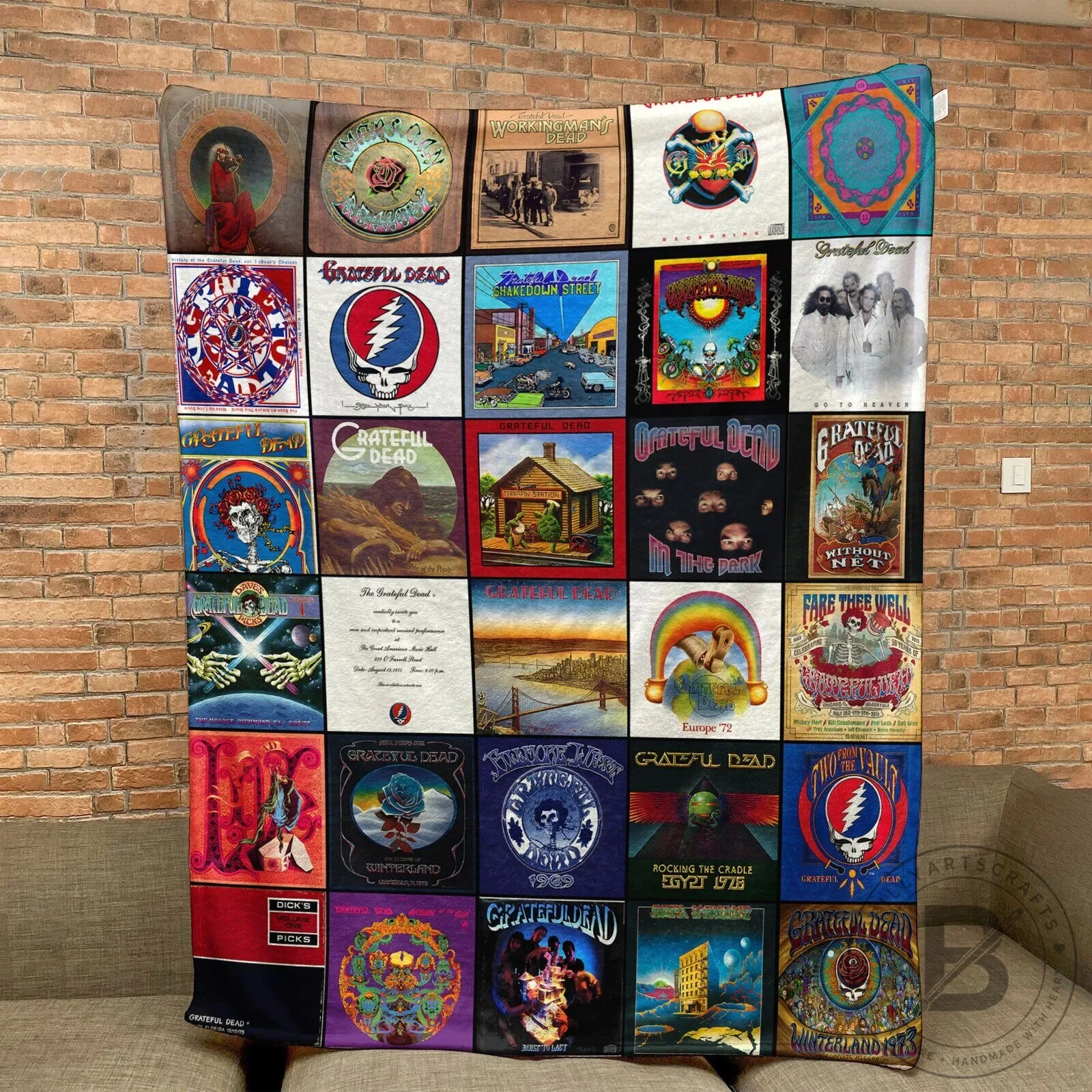 Grateful Dead Album Covers Collage Fleece Blanket